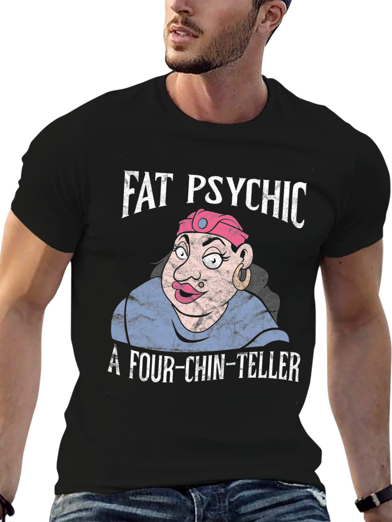 Fat Psychic Four-Chin-Teller Novelty T-Shirt