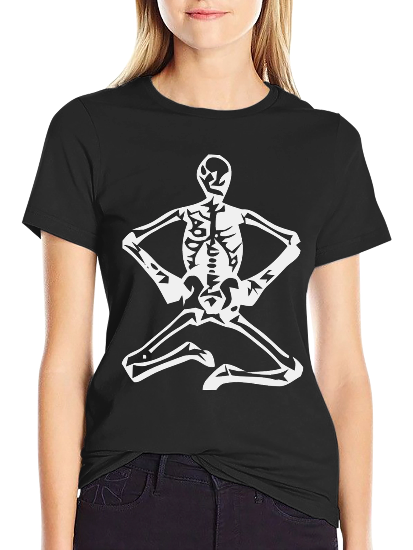 Skeleton Yoga T-Shirt - Black
