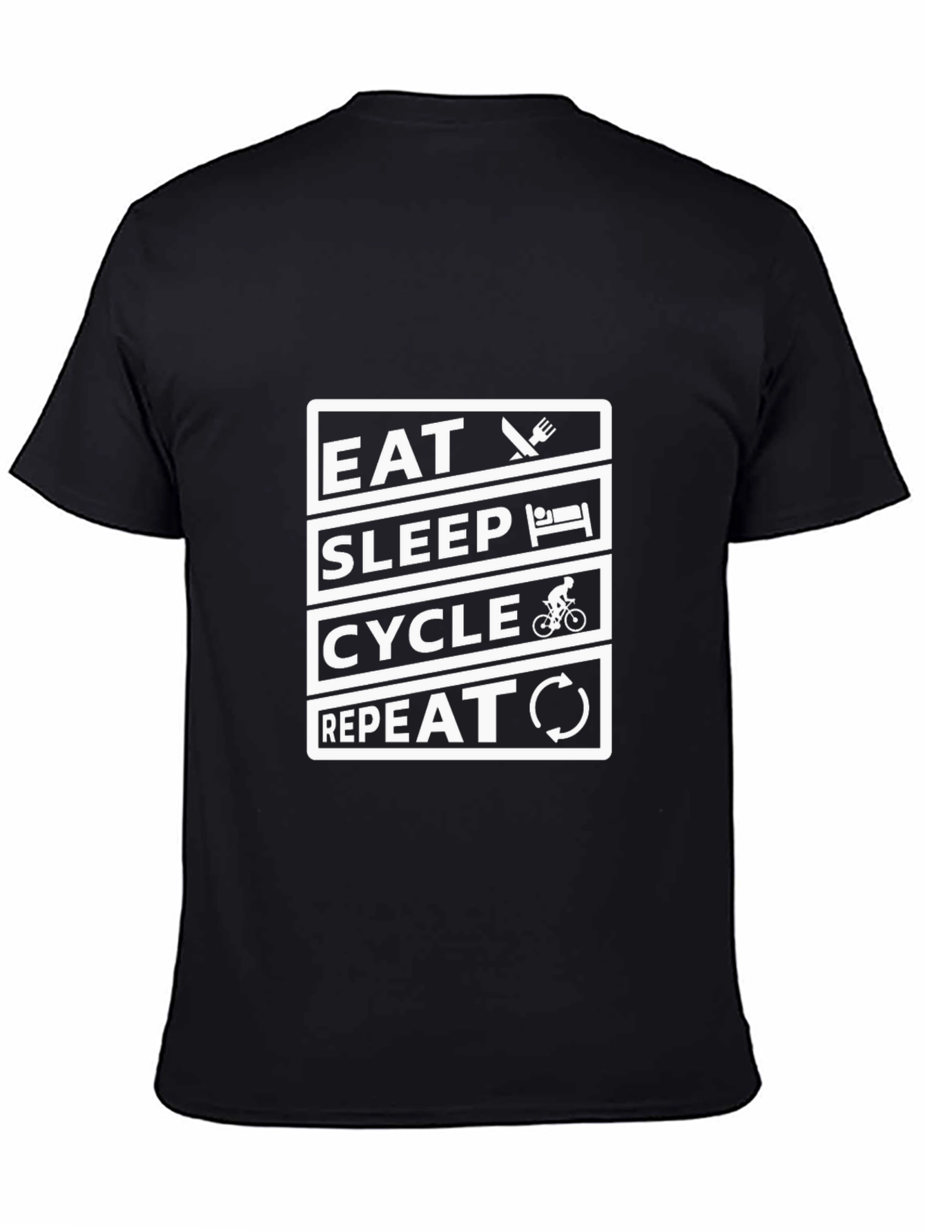Eat Sleep Cycle Repeat Black Graphic Tee