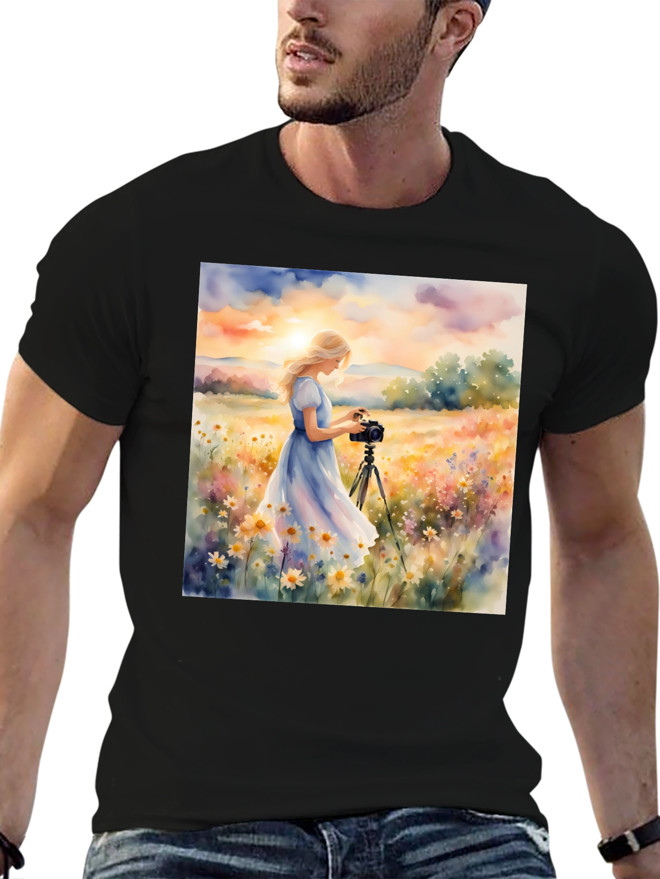 Floral Photographer Graphic T-Shirt
