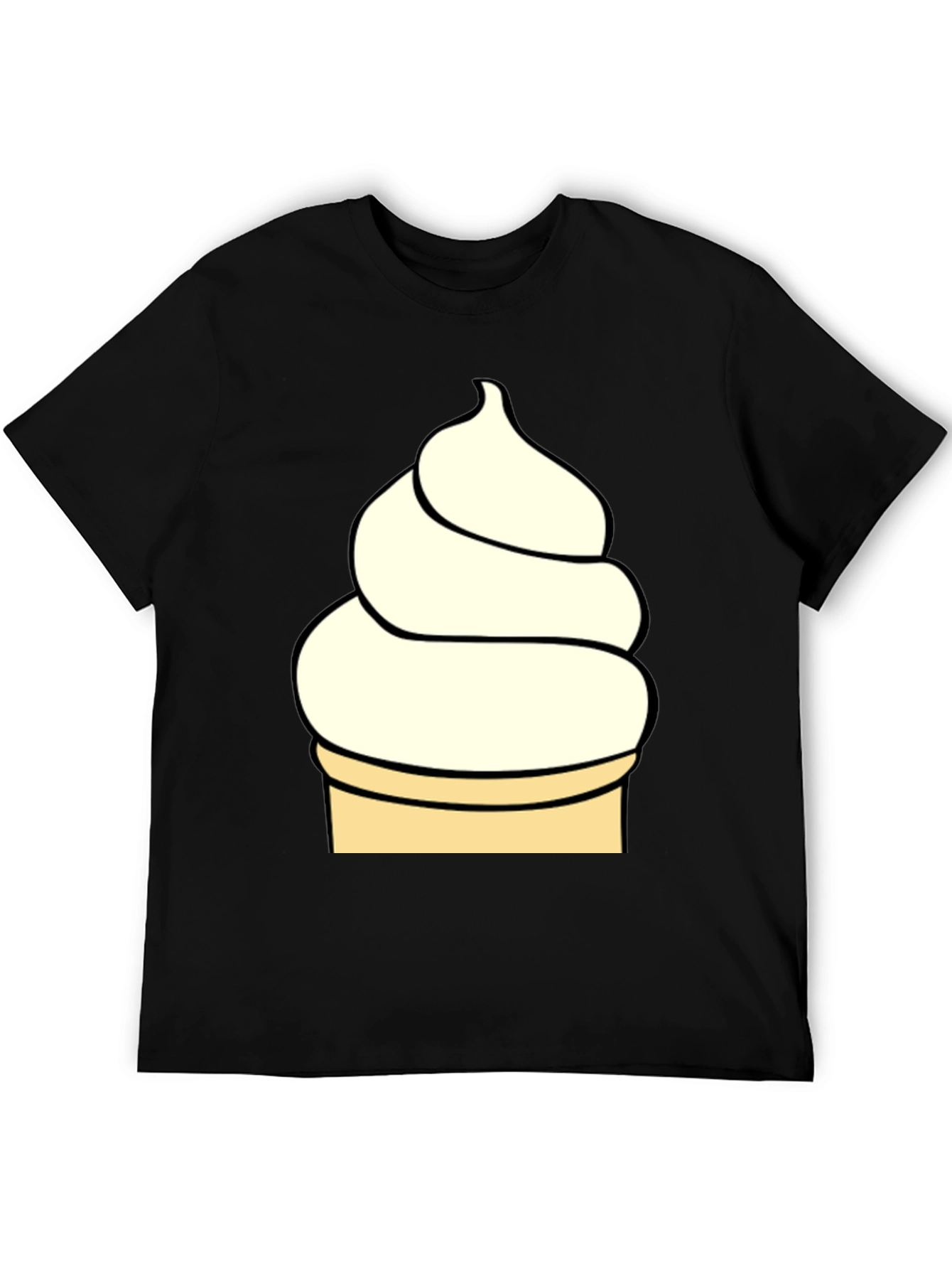 Ice Cream Cone Graphic T-Shirt - Black