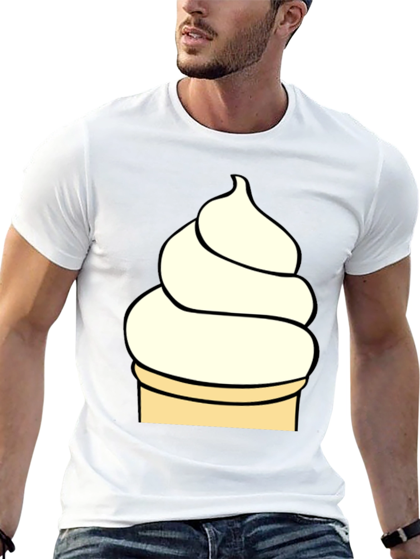 Ice Cream Cone Graphic T-Shirt - Black