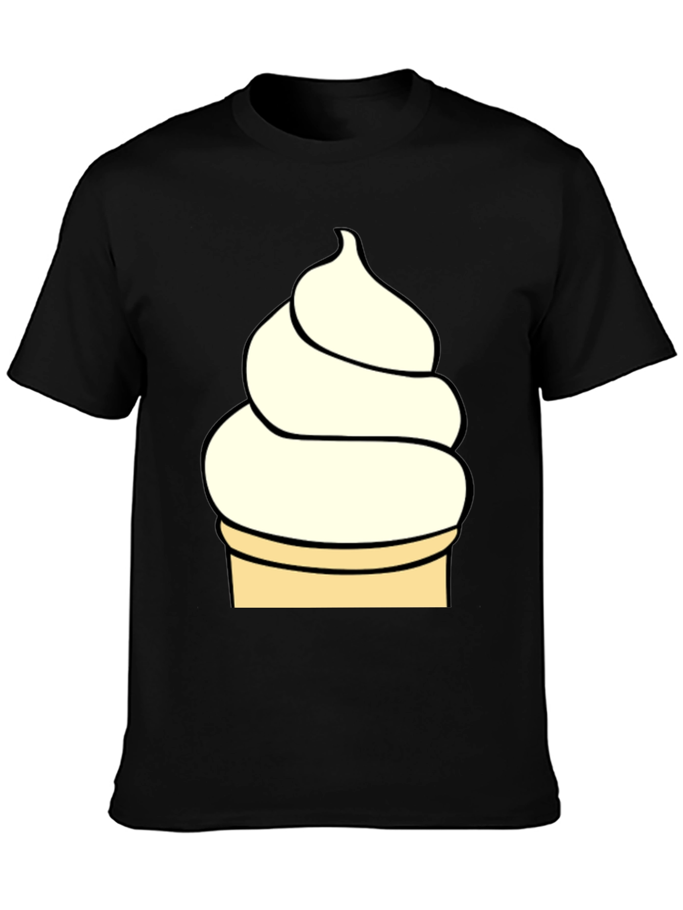 Ice Cream Cone Graphic T-Shirt - Black