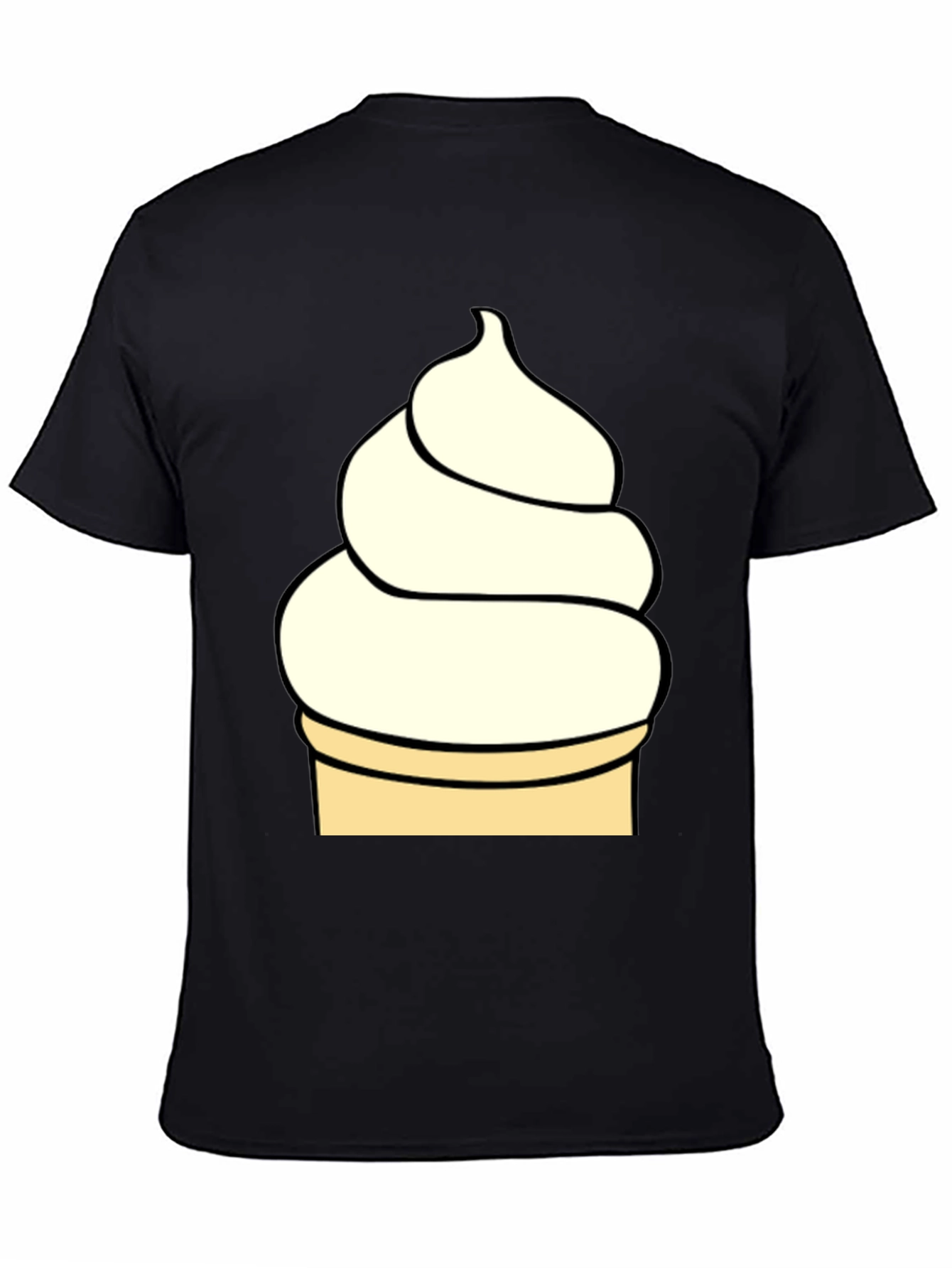 Ice Cream Cone Graphic T-Shirt - Black