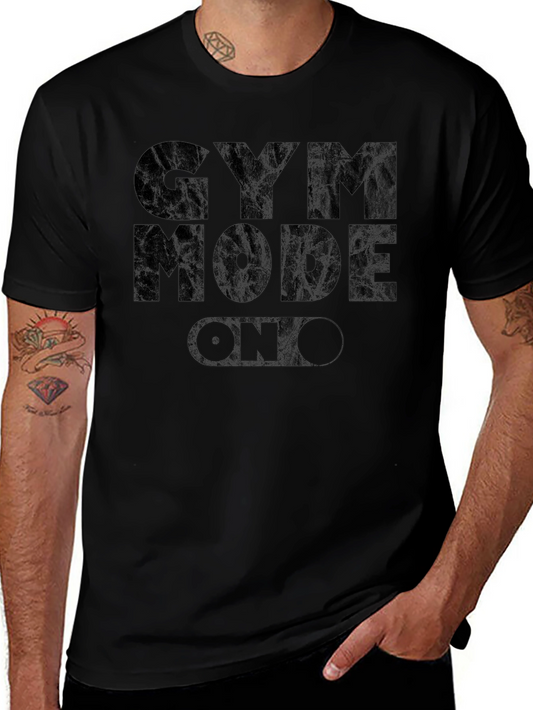 Gym Mode On Black Graphic T-Shirt