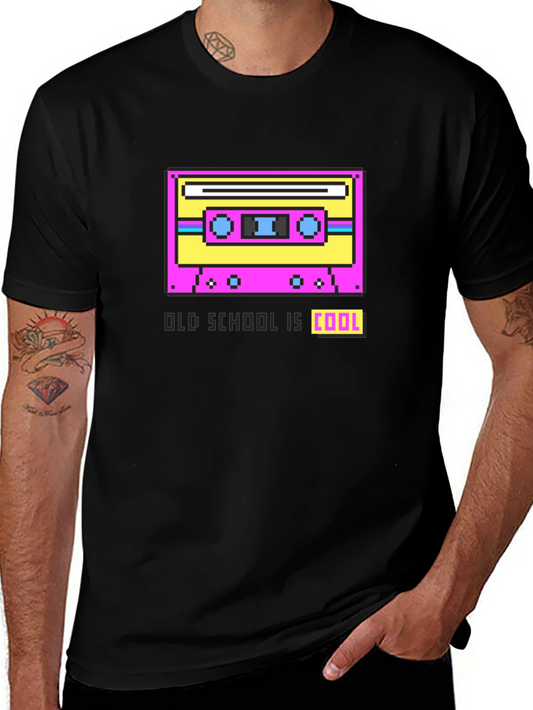 Retro Cassette Pixel Art T-Shirt - Old School is Cool