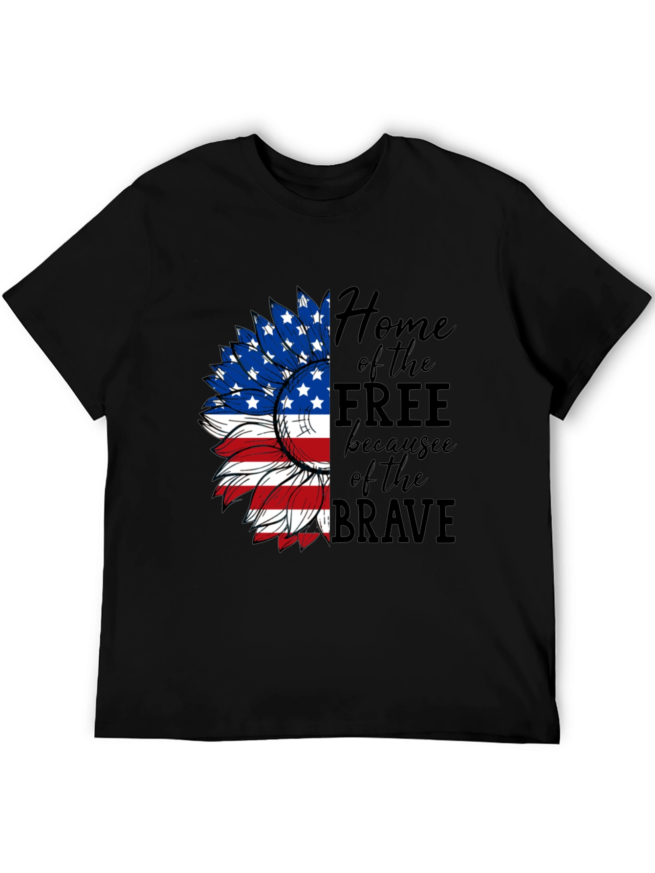 Patriotic Sunflower Graphic Tee - Home of the Free