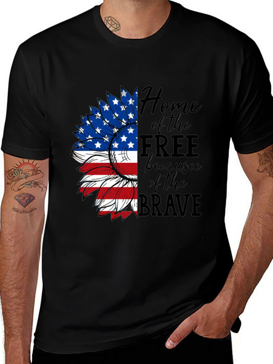 Patriotic Sunflower Graphic Tee - Home of the Free