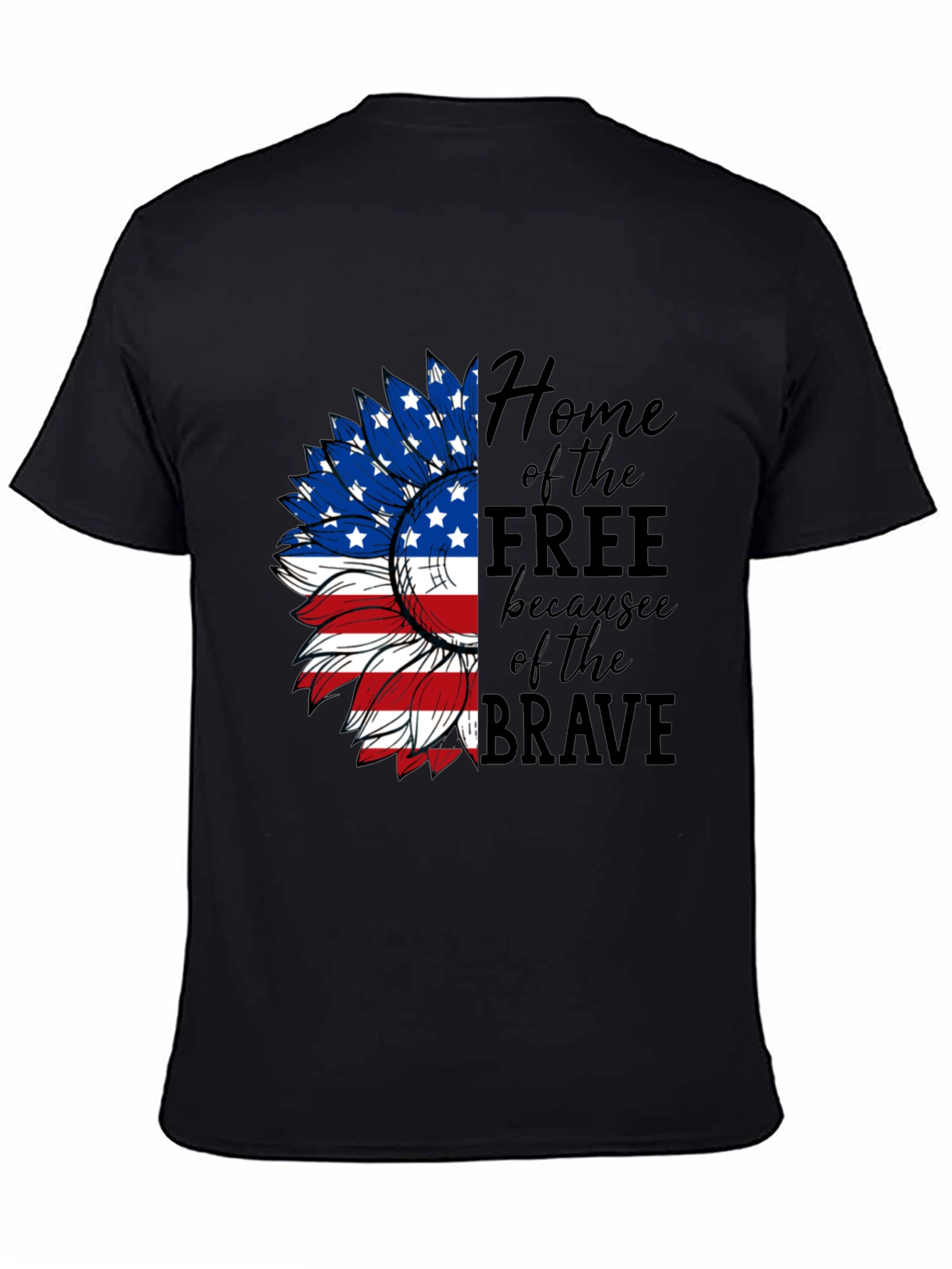 Patriotic Sunflower Graphic Tee - Home of the Free