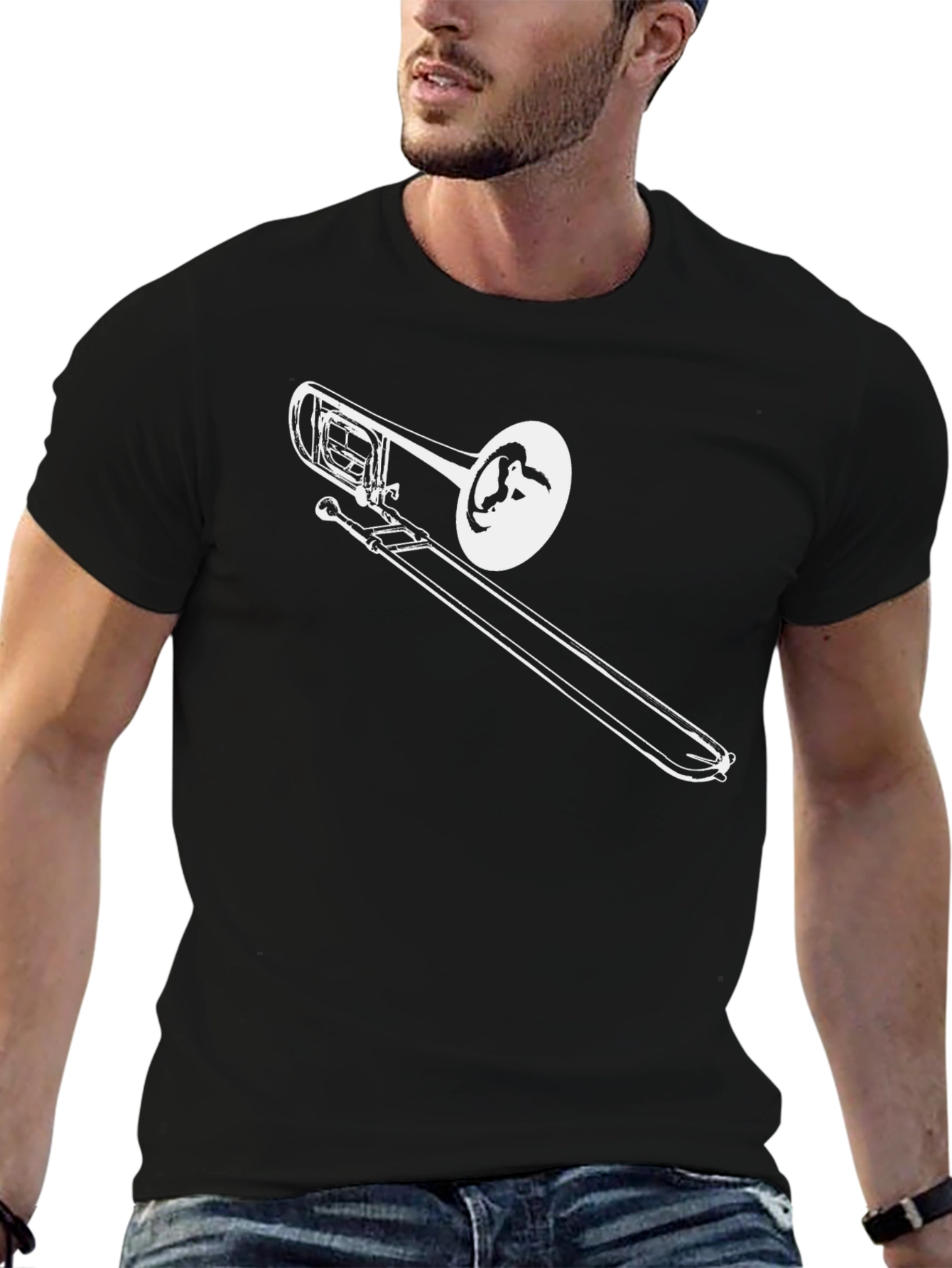 Trombone Graphic T-Shirt - Cool Music Lover Tee