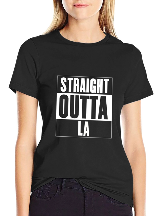 Straight Outta LA Black Graphic Tee