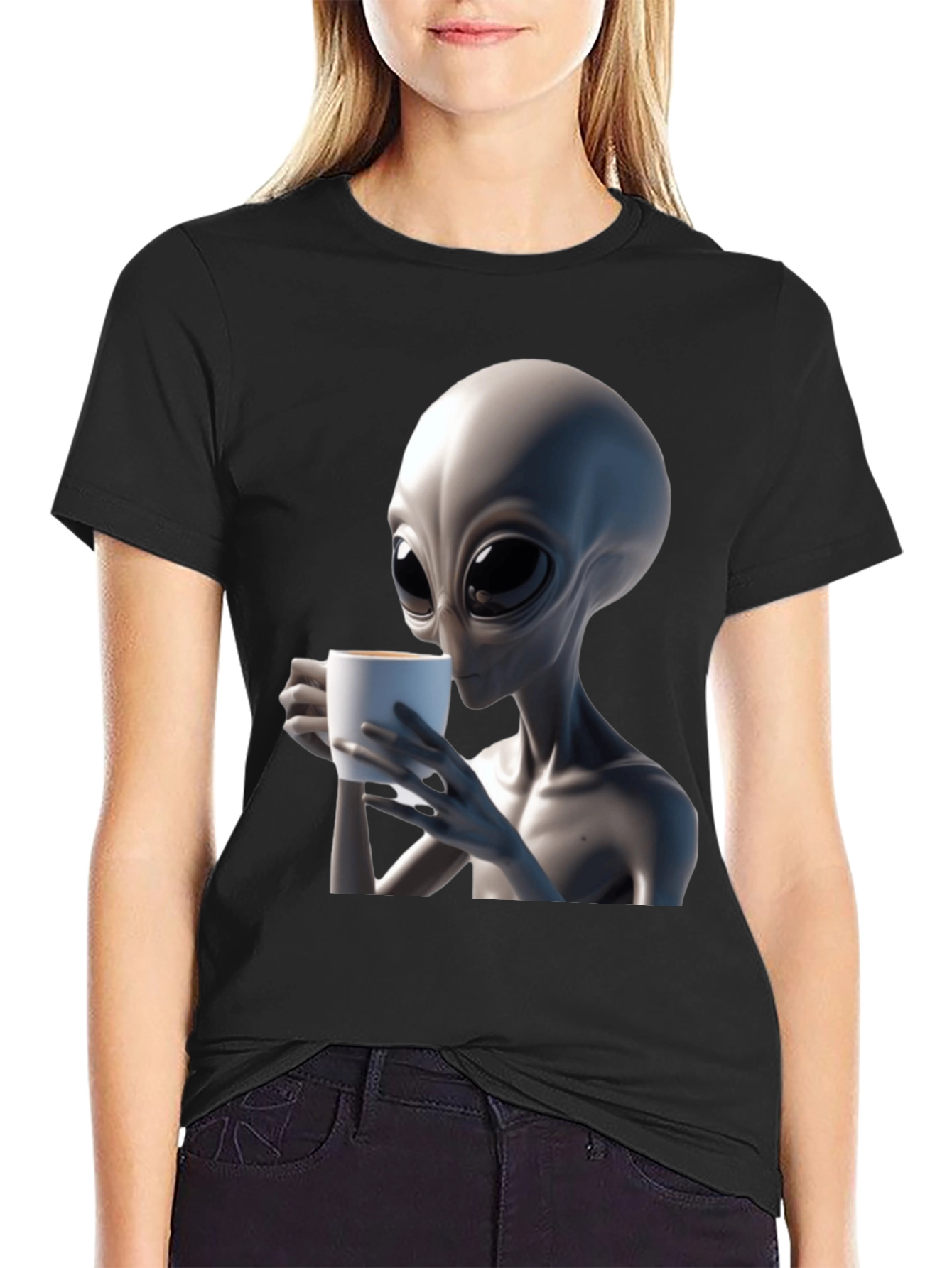 Alien Coffee Lover T-Shirt - Black