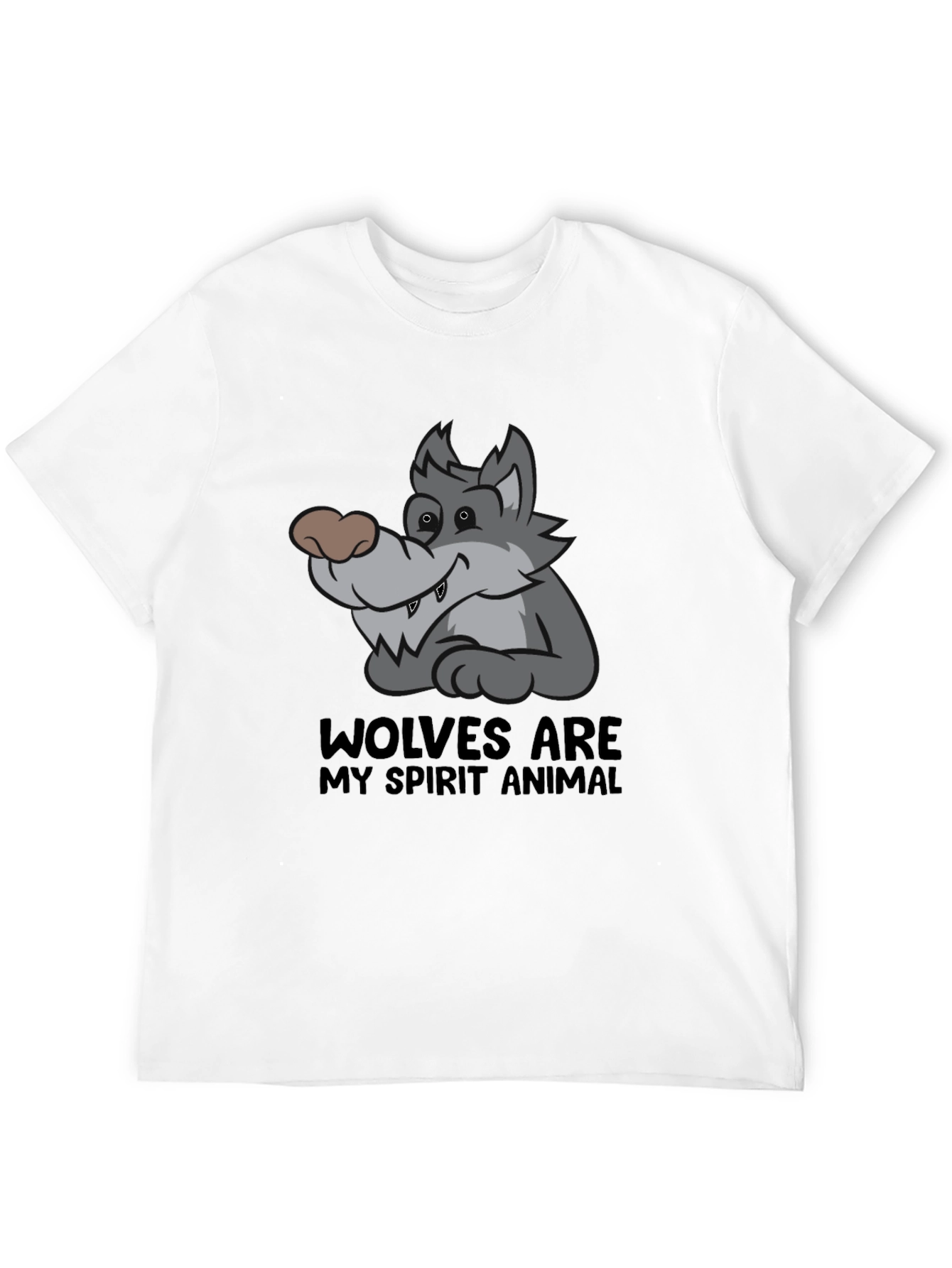 Wolf Spirit Animal Graphic T-Shirt - Black