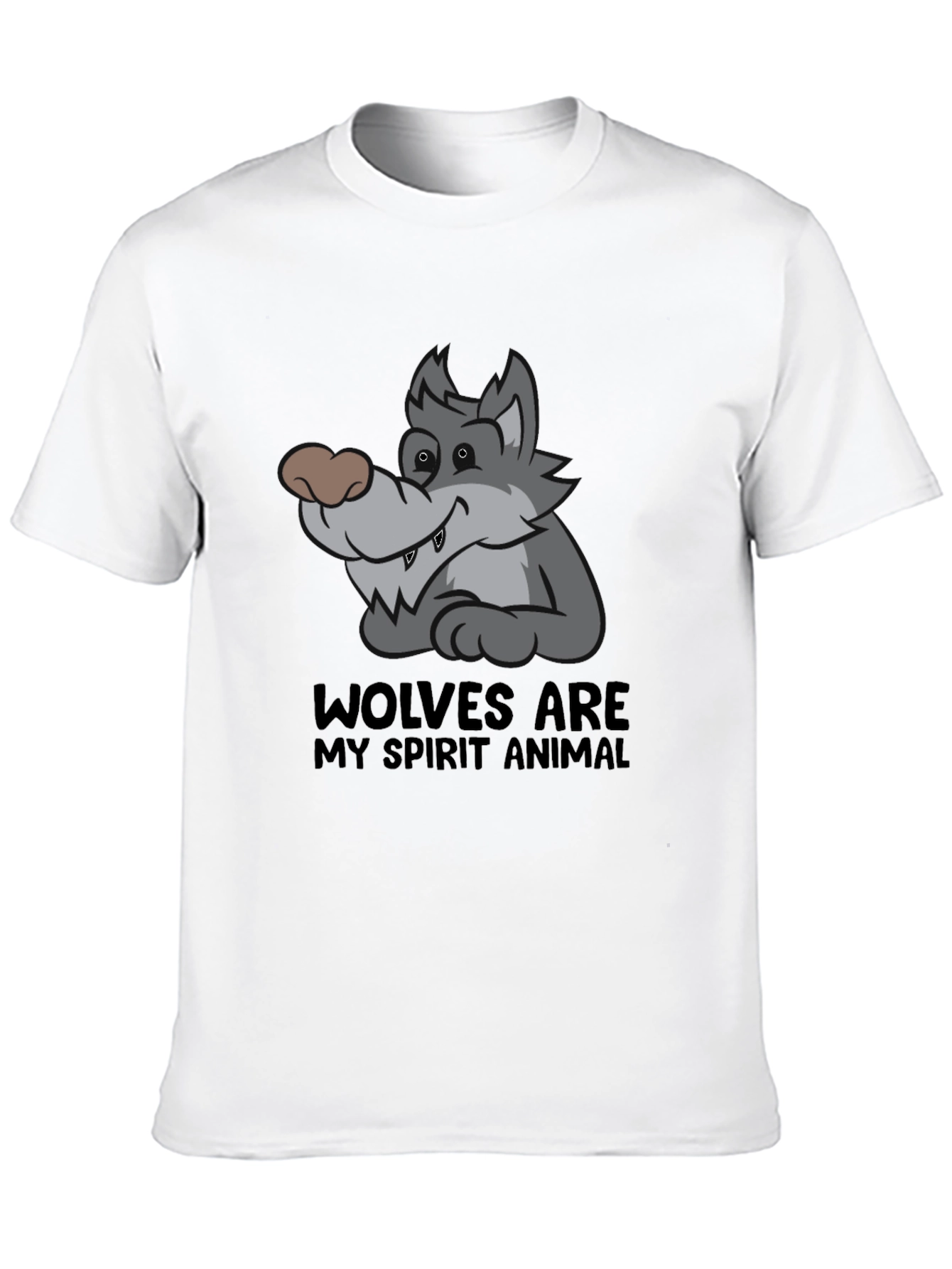 Wolf Spirit Animal Graphic T-Shirt - Black