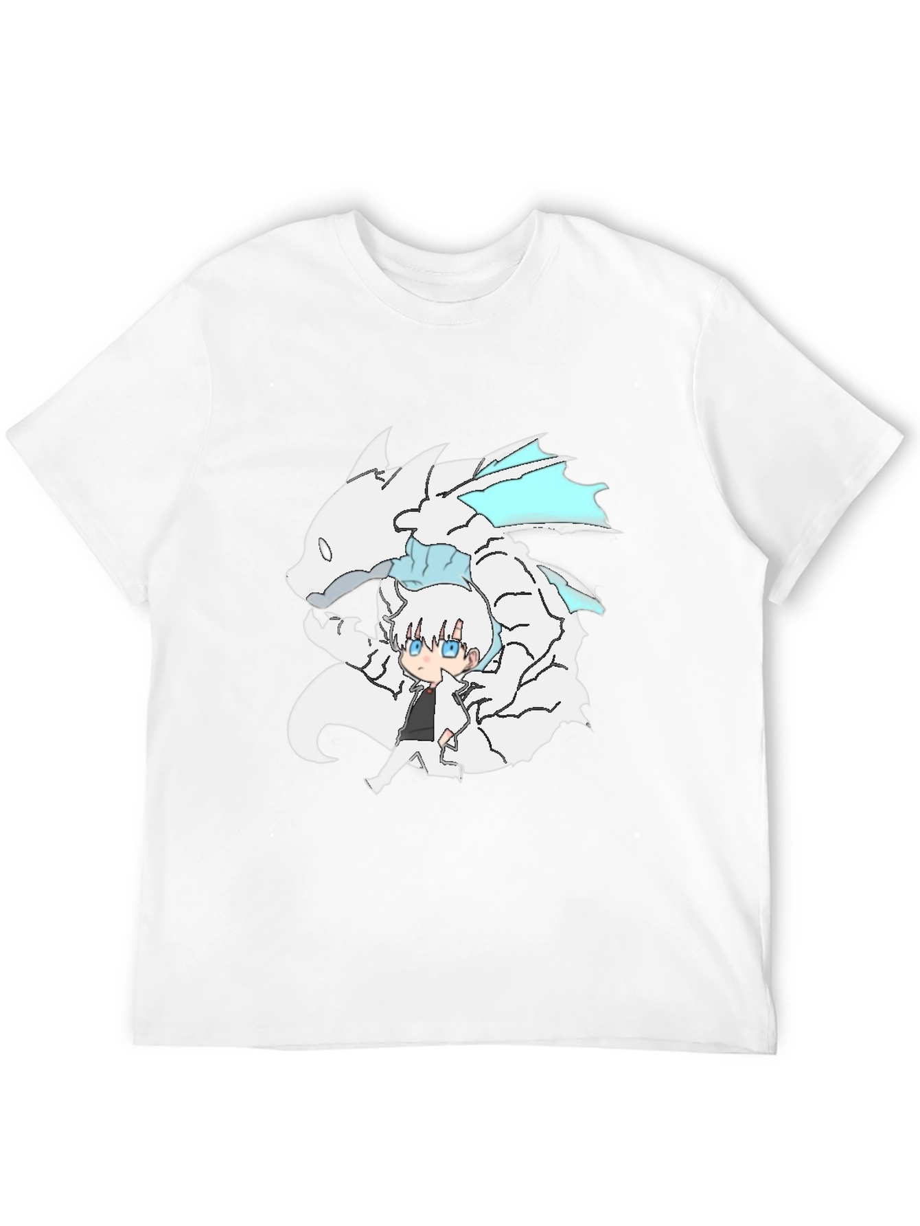 Anime Dragon Graphic Black T-Shirt