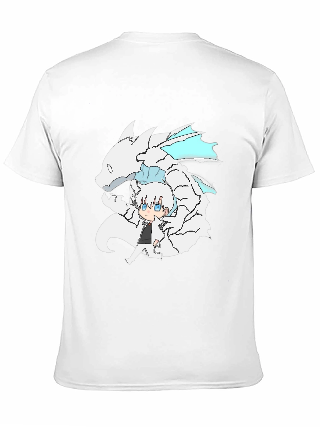 Anime Dragon Graphic Black T-Shirt