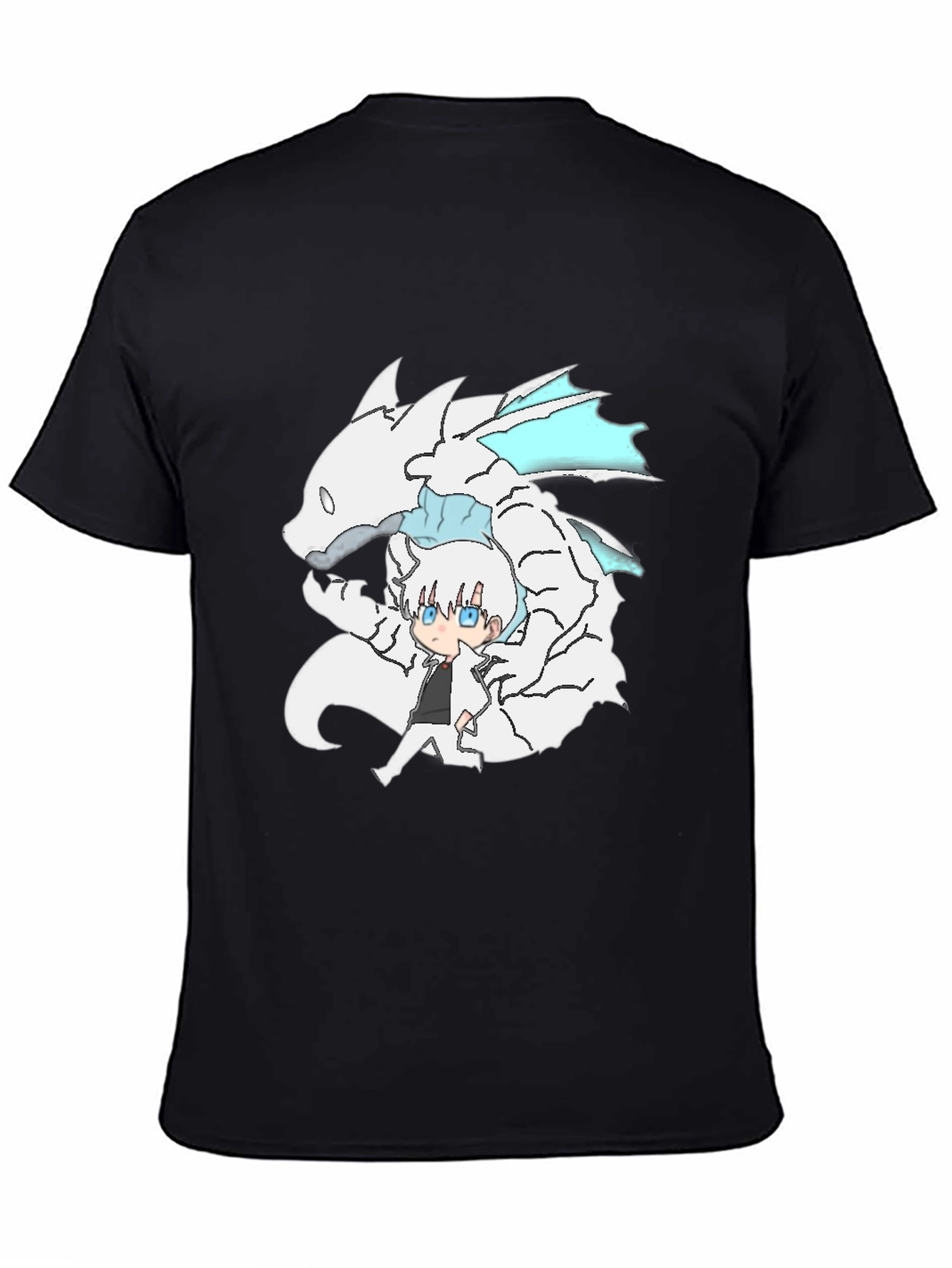 Anime Dragon Graphic Black T-Shirt