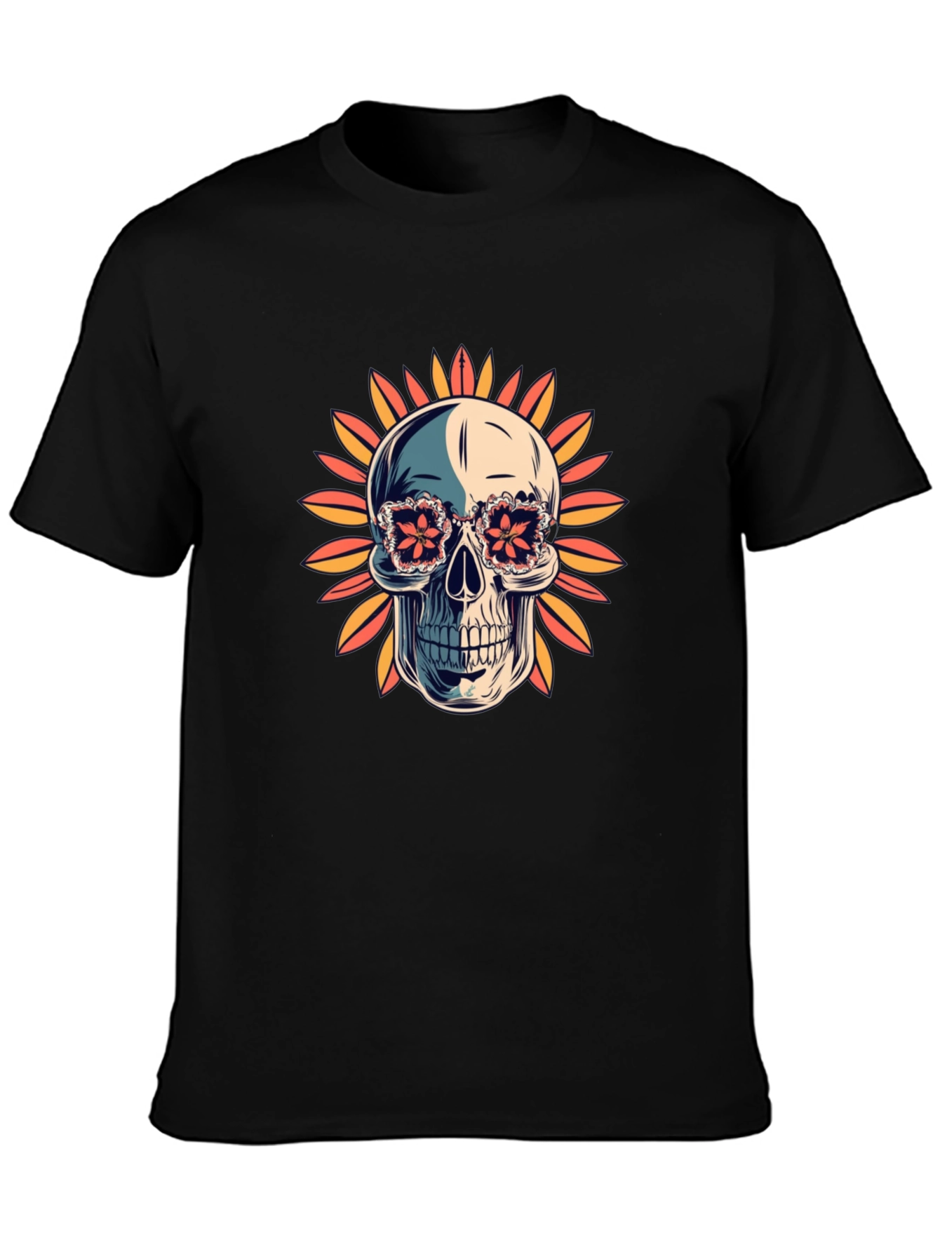 Skull in Floral Glasses T-Shirt