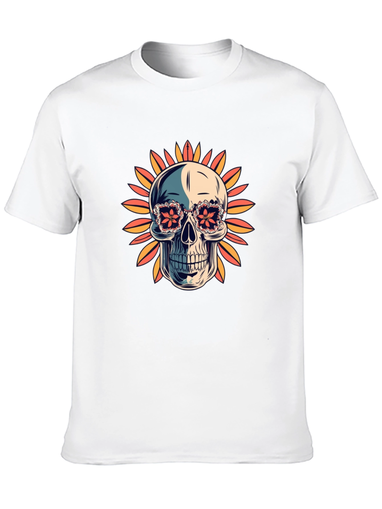 Skull in Floral Glasses T-Shirt