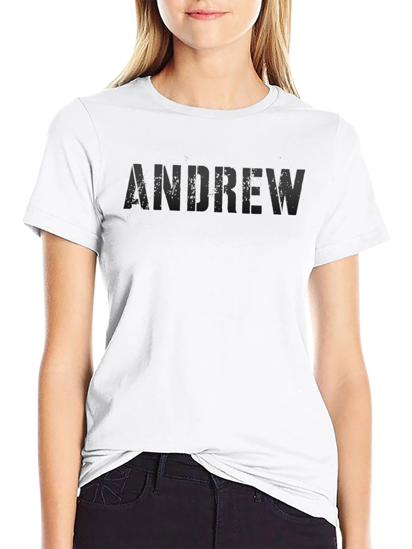 Andrew Mens Black Crew Neck T-Shirt