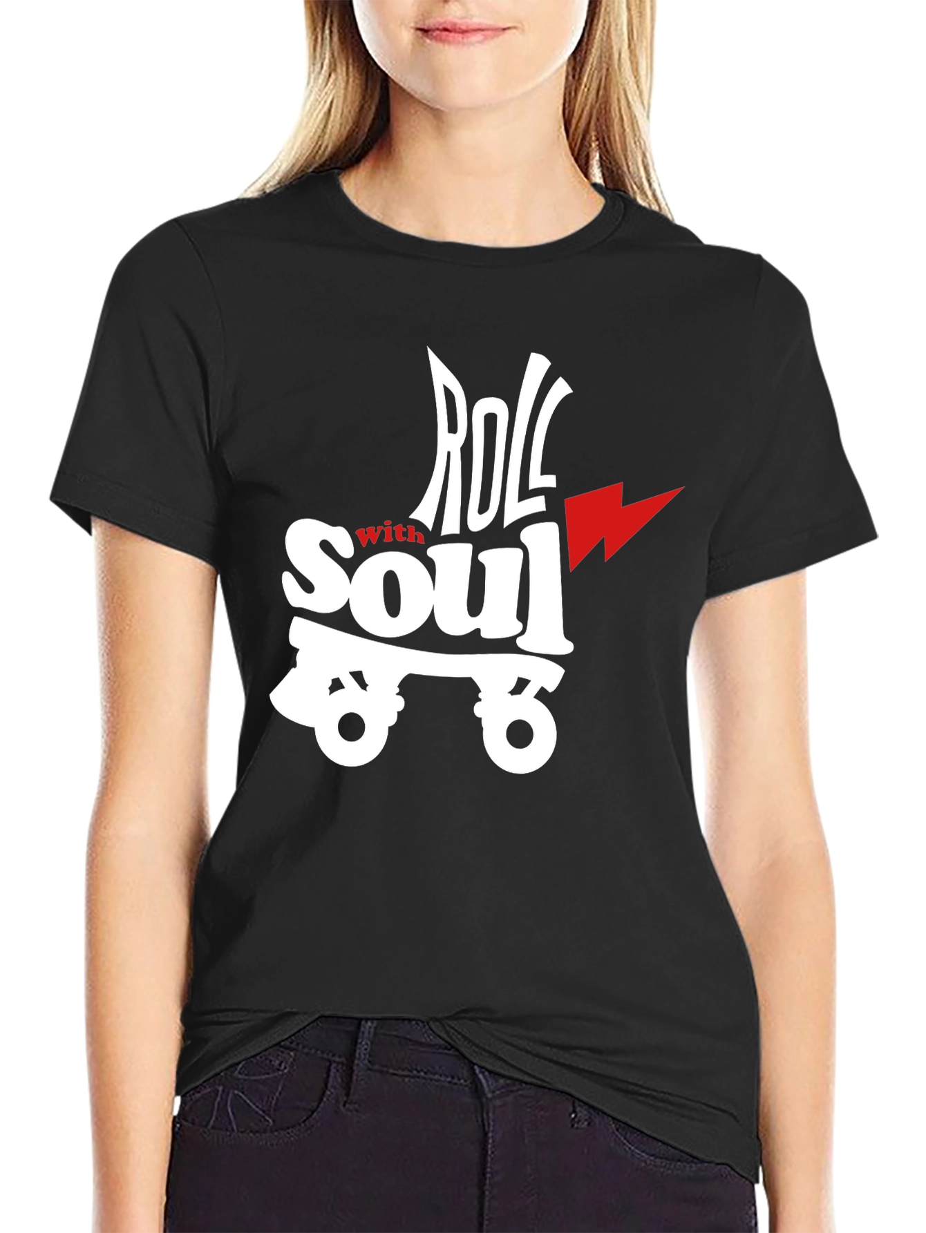 Roll With Soul Graphic T-Shirt - Black