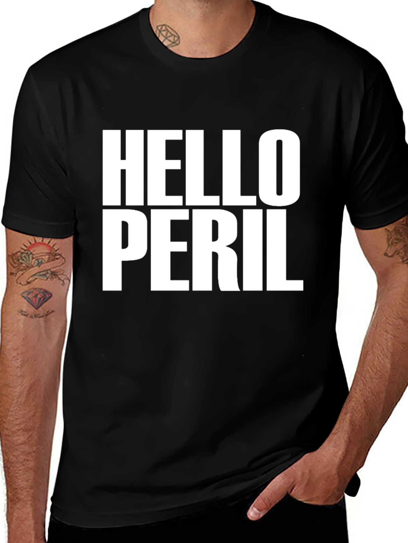 Hello Peril Graphic T-Shirt - Bold Statement Tee