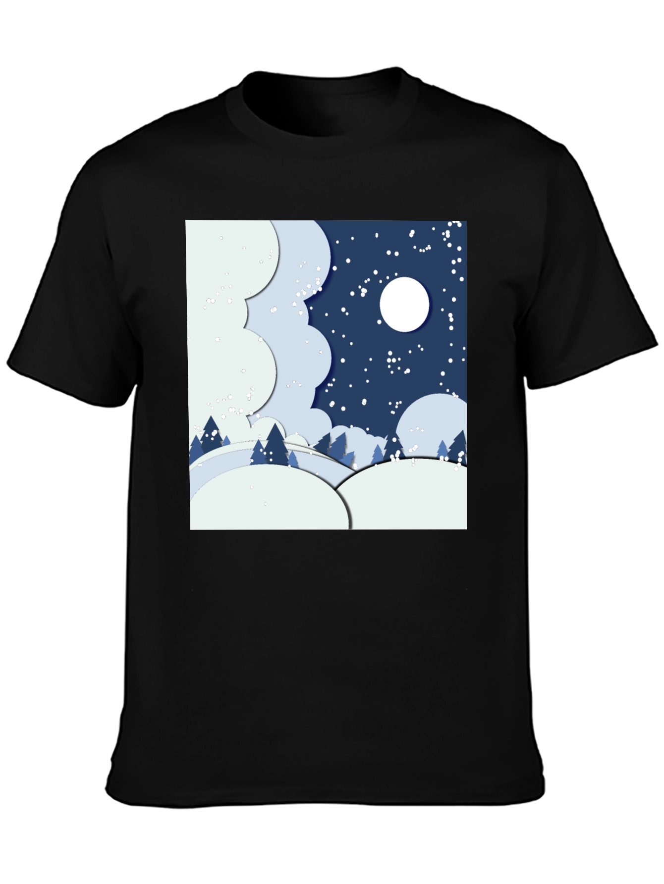 Winter Nightscape Graphic Tee - Stylish Comfort