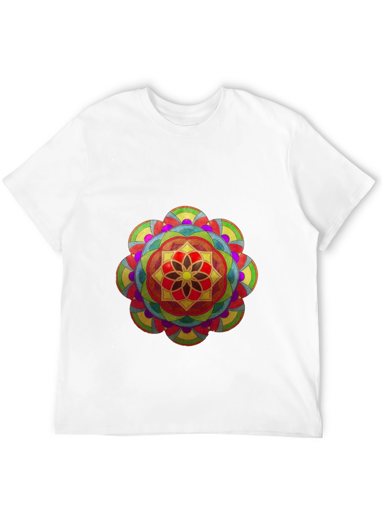 Vibrant Mandala Graphic Black T-Shirt
