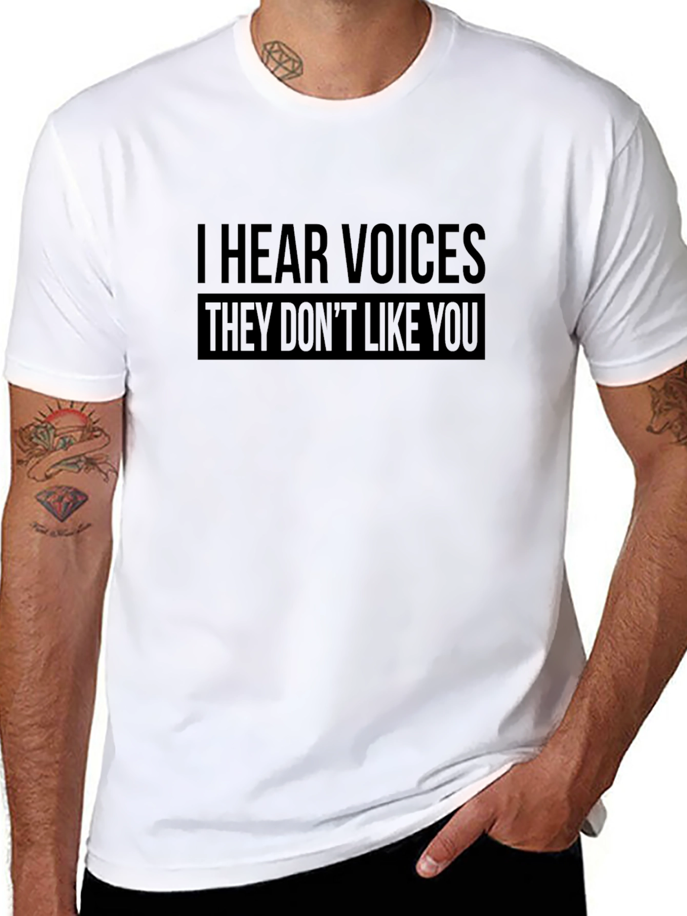 I Hear Voices Graphic Tee - Funny Slogan Shirt