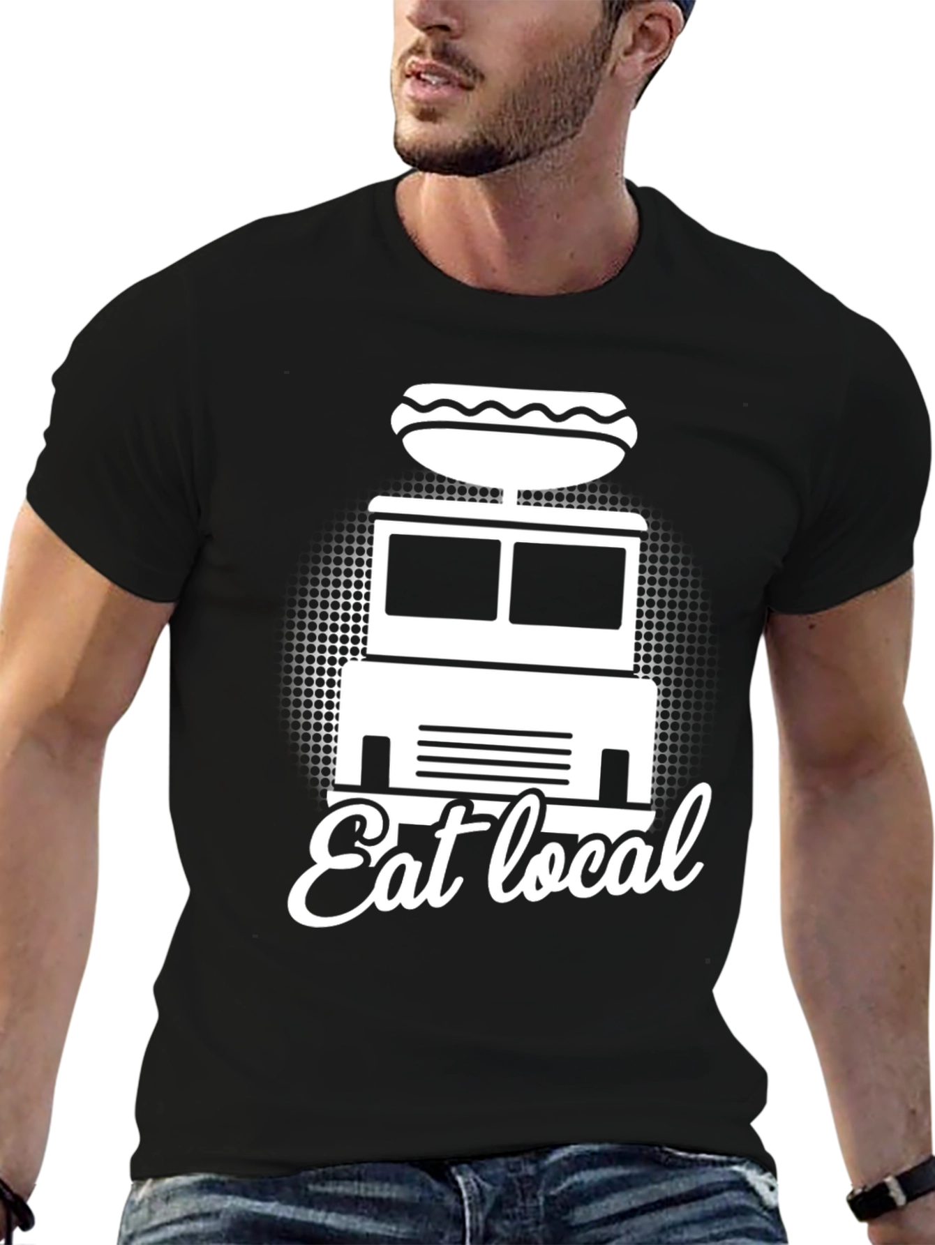 Eat Local Hot Dog Truck Graphic Tee