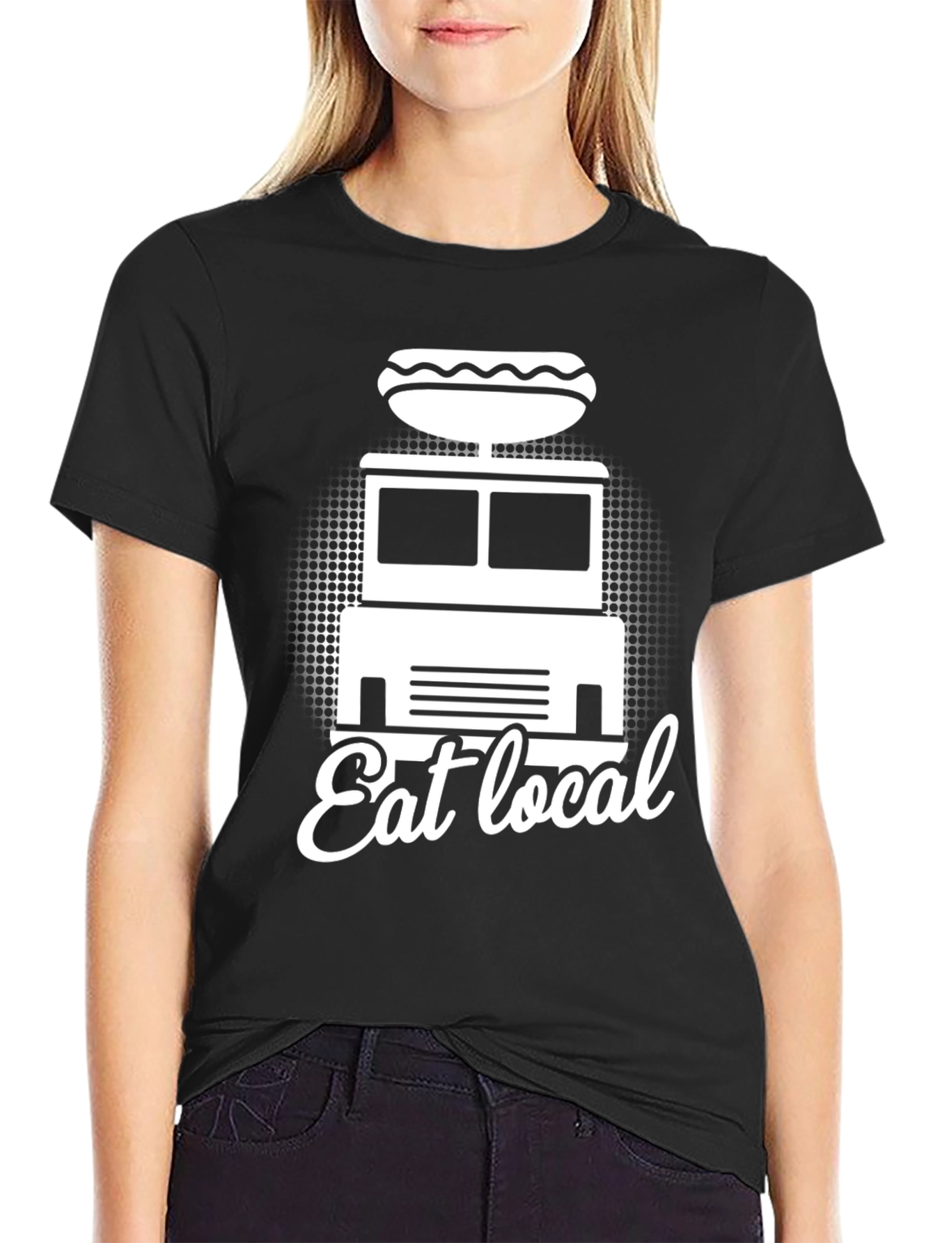 Eat Local Hot Dog Truck Graphic Tee