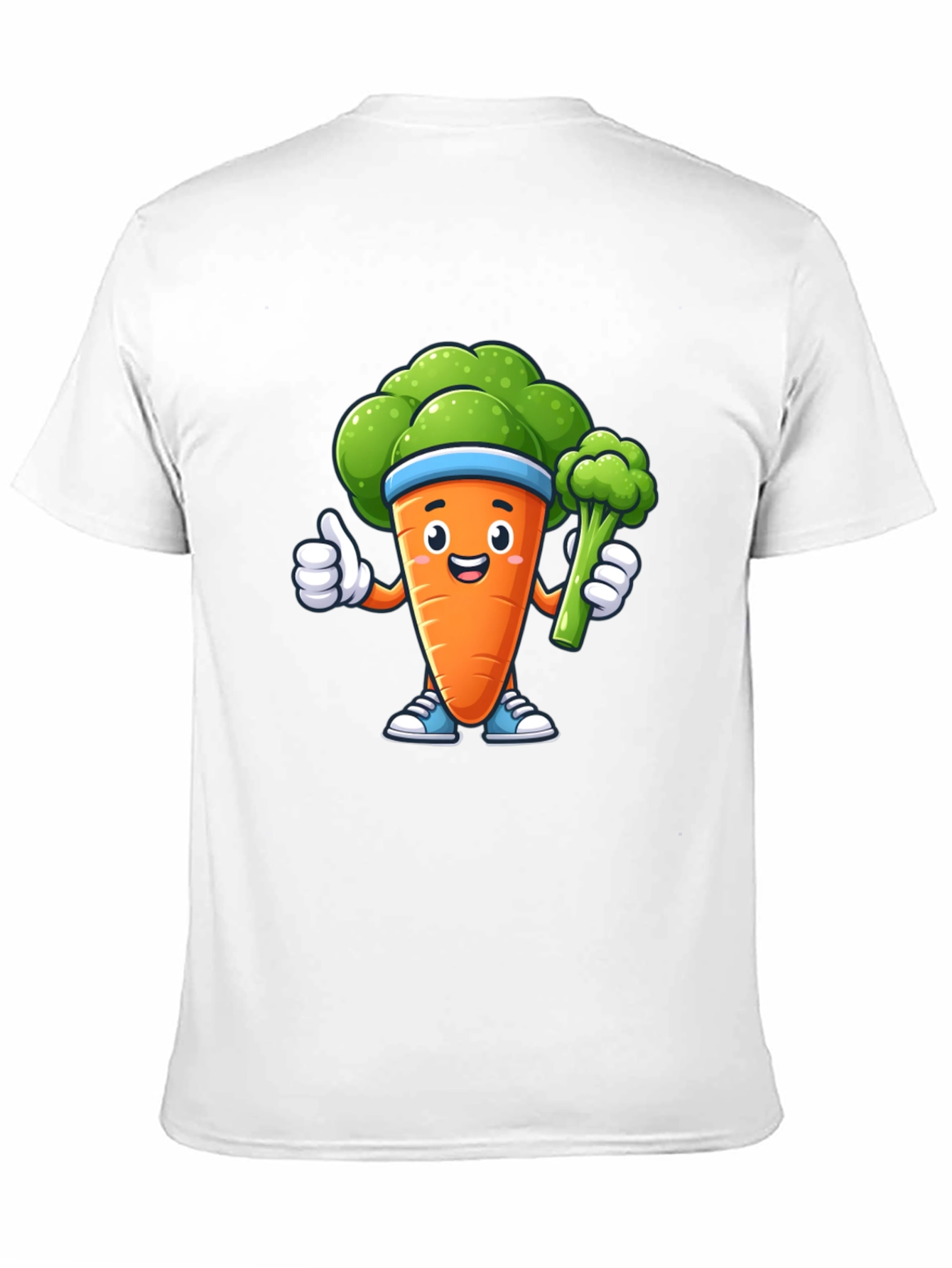Fun Carrot & Broccoli Cartoon Graphic Tee