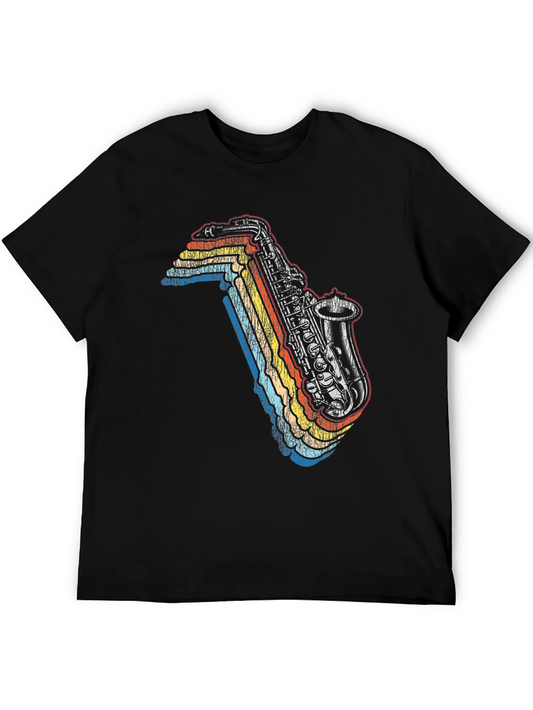 Retro Saxophone Graphic Tee - Cool Music Lover T-Shirt