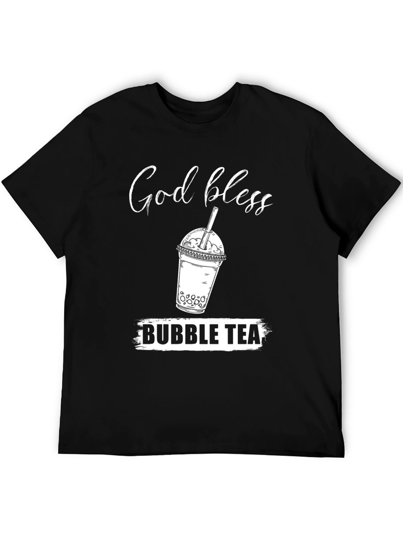 God Bless Bubble Tea T-Shirt - Black