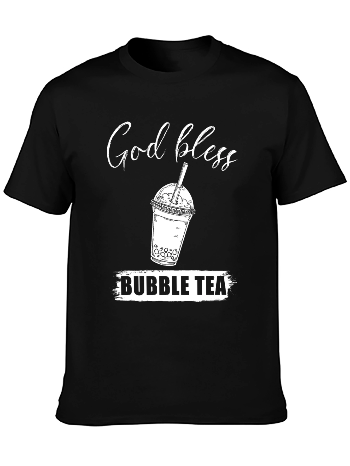God Bless Bubble Tea T-Shirt - Black