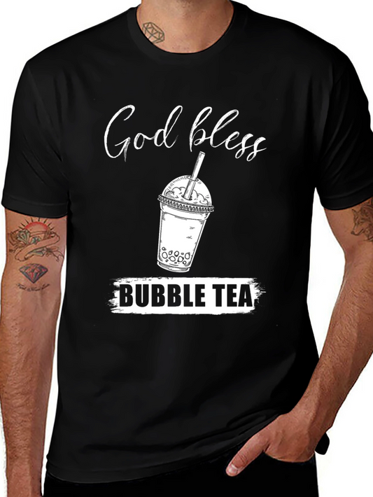 God Bless Bubble Tea T-Shirt - Black