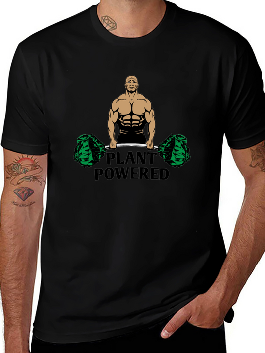 Plant Powered Black T-Shirt - Vegan Fitness Apparel