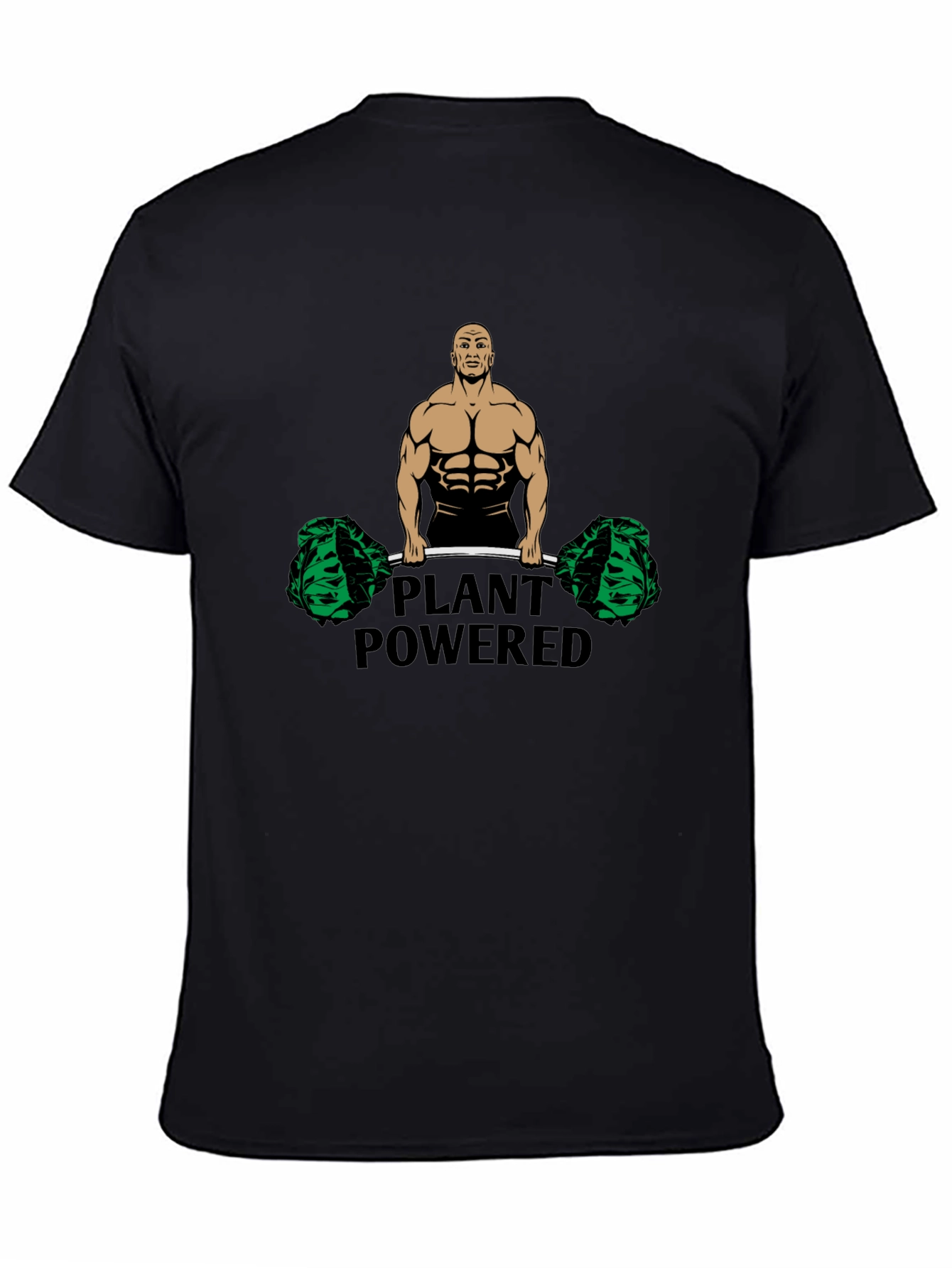 Plant Powered Black T-Shirt - Vegan Fitness Apparel