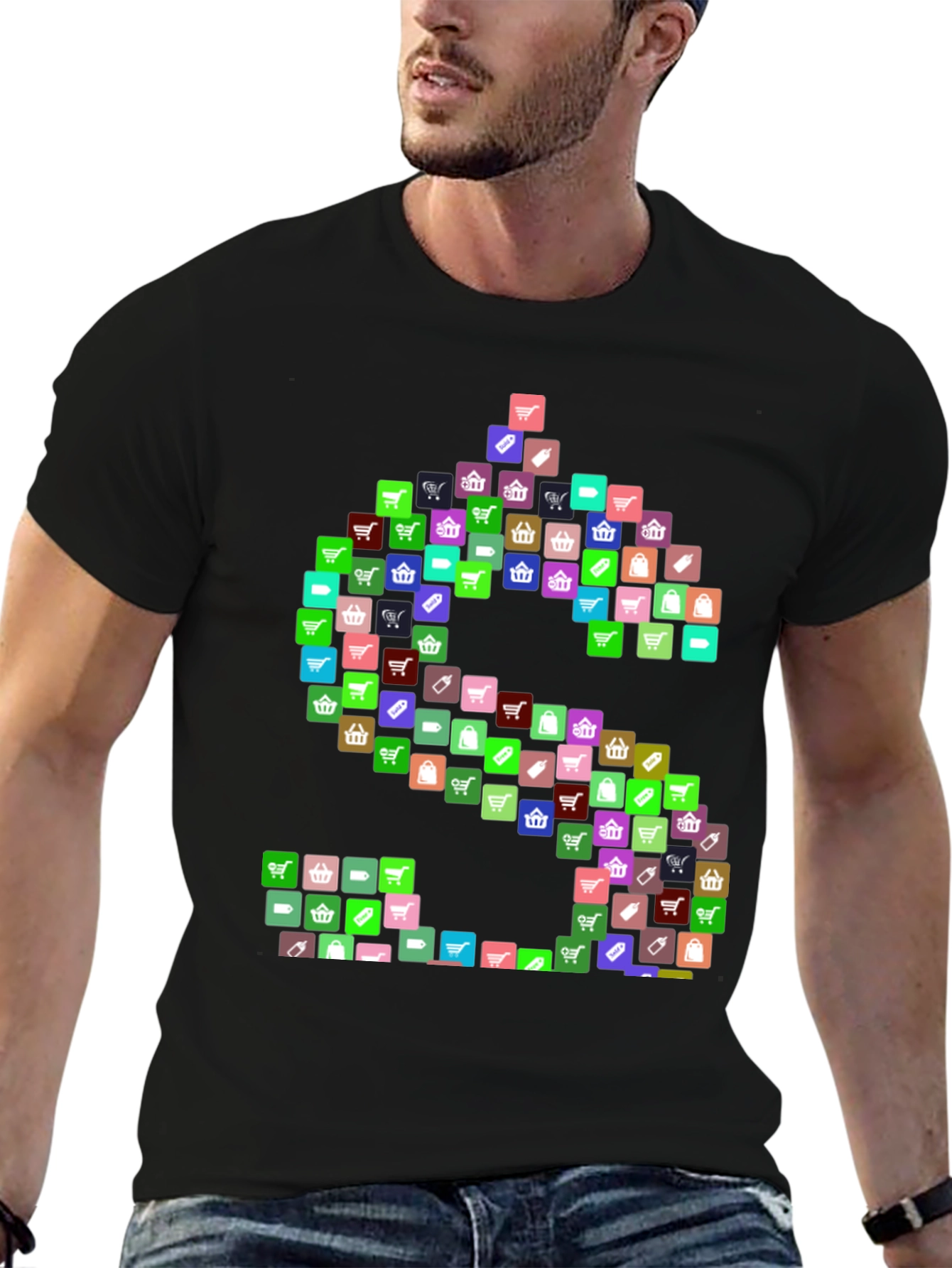 Shopping Icon Dollar Sign Graphic T-Shirt