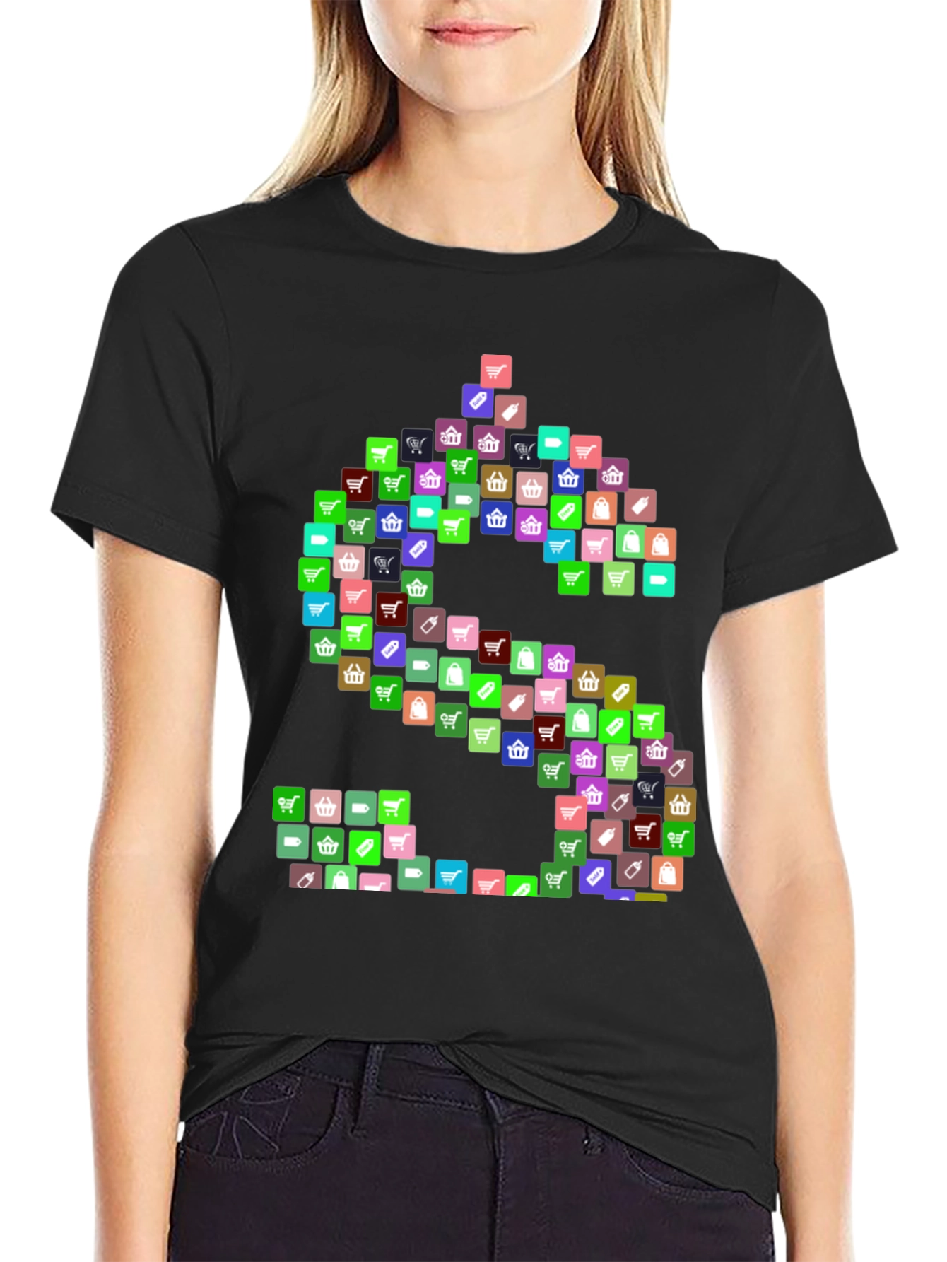 Shopping Icon Dollar Sign Graphic T-Shirt