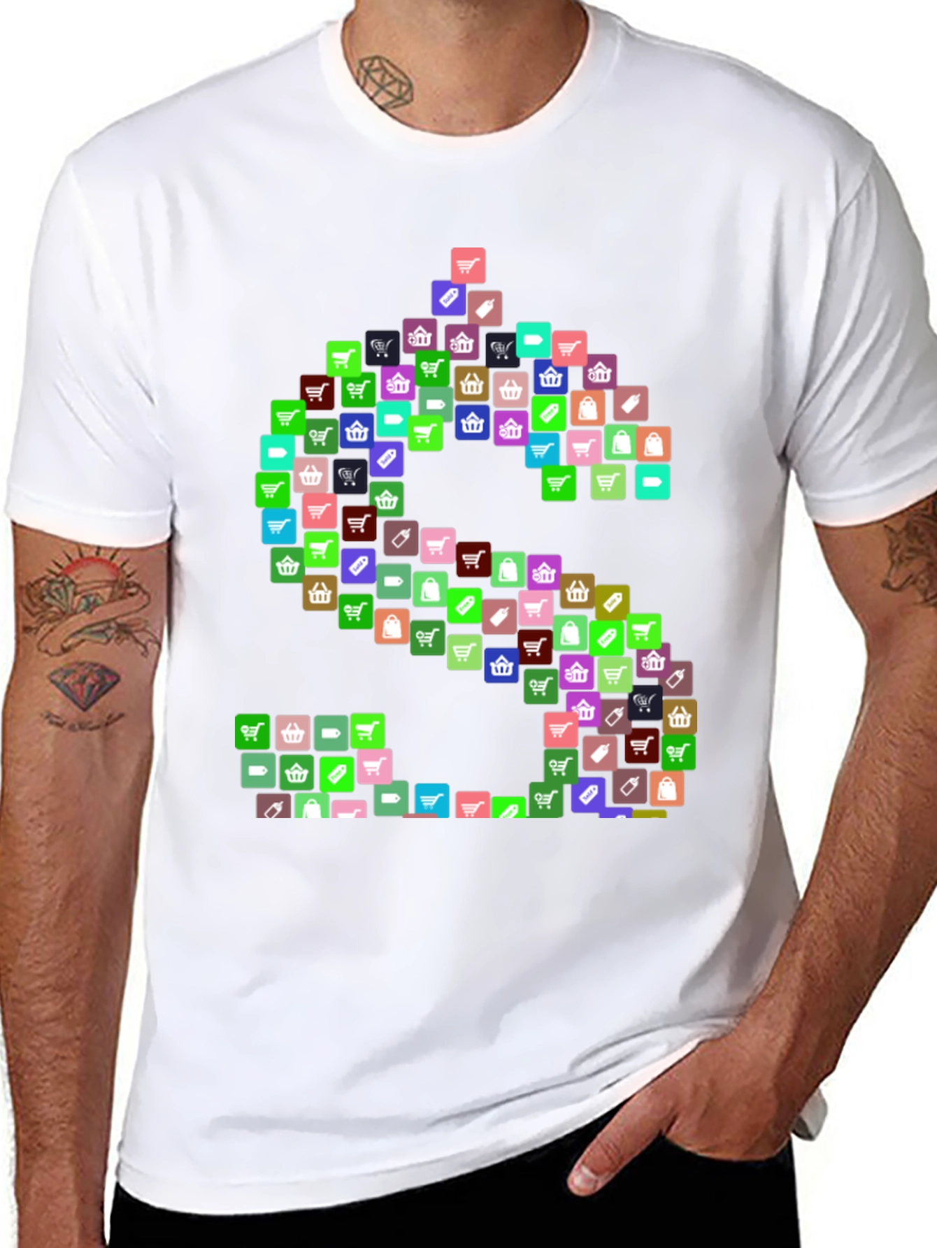 Shopping Icon Dollar Sign Graphic T-Shirt