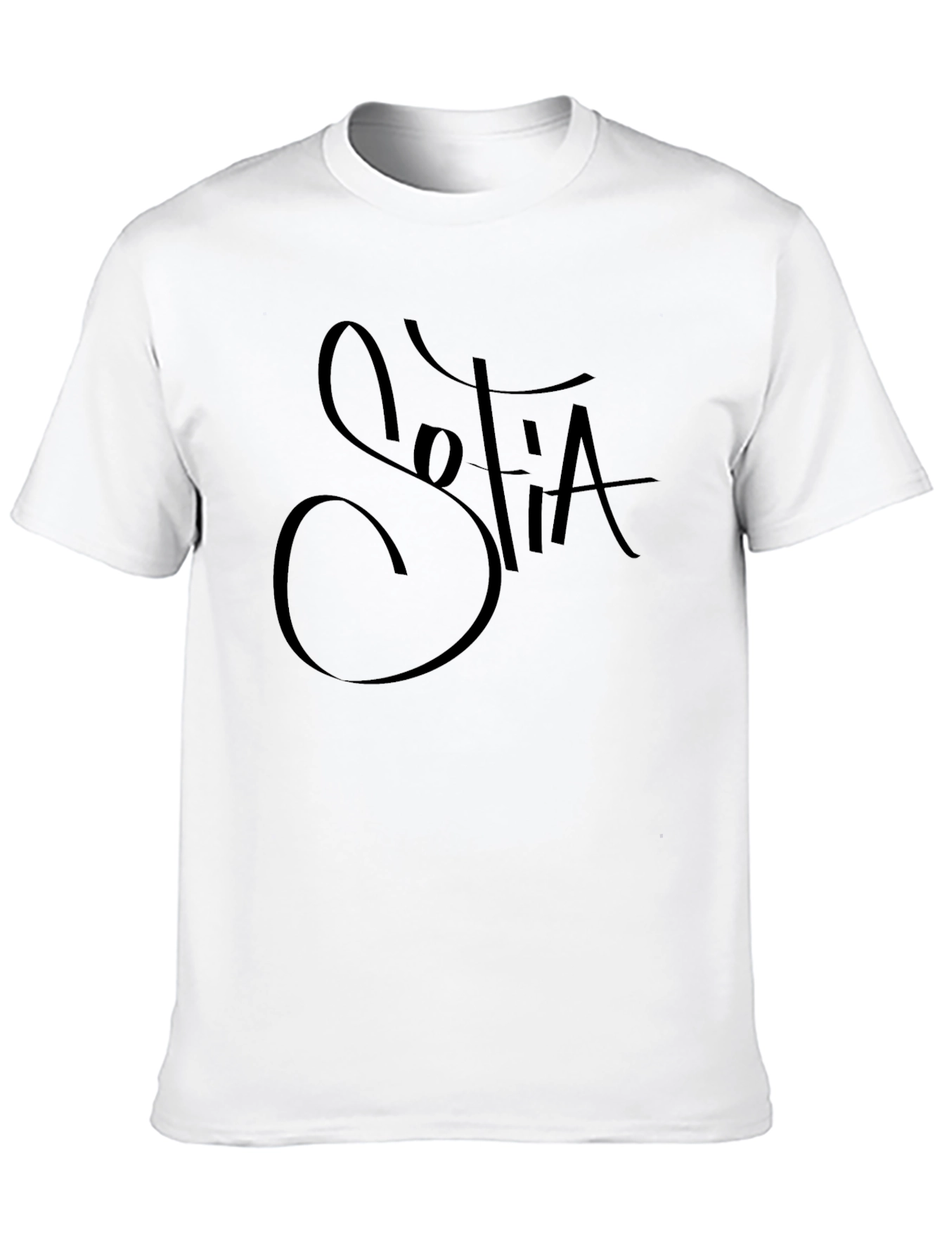 Stylish Sofia Graphic Black T-Shirt