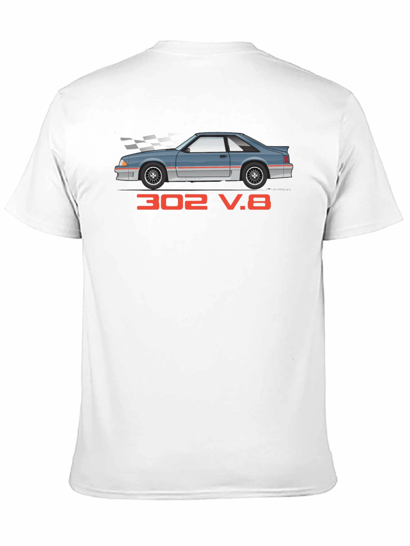 302 V.8 Car Graphic Black T-Shirt