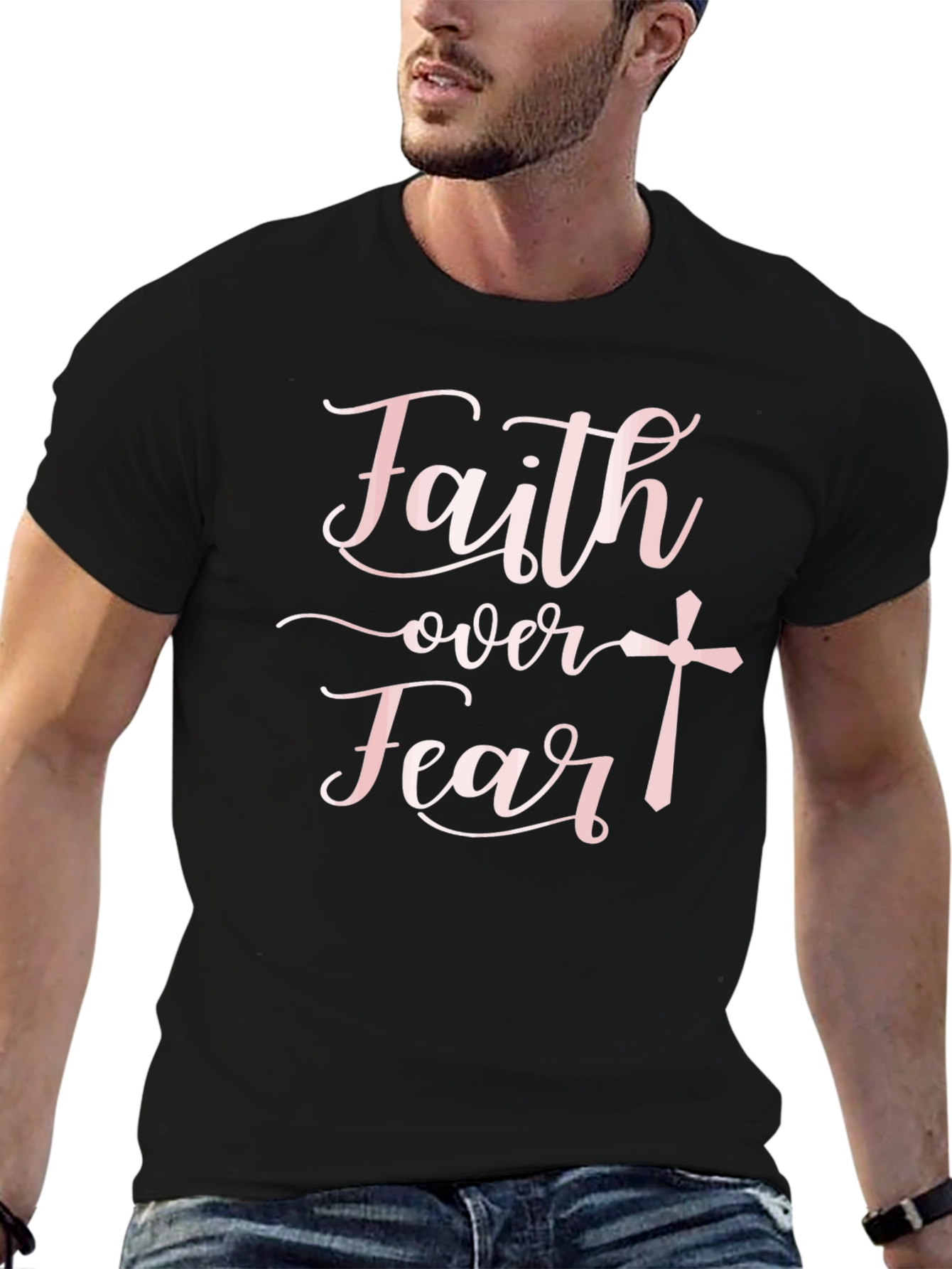 Faith Over Fear Black T-Shirt