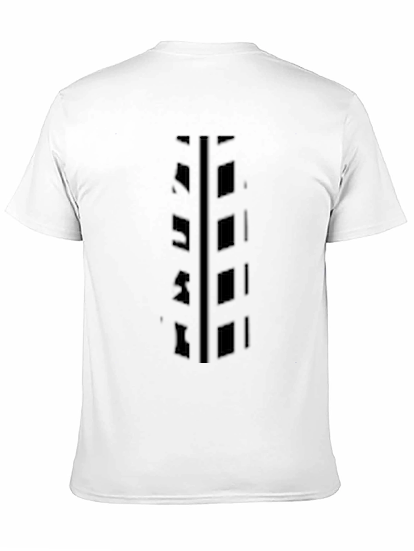 Black Graphic Tee - Abstract Ladder Design