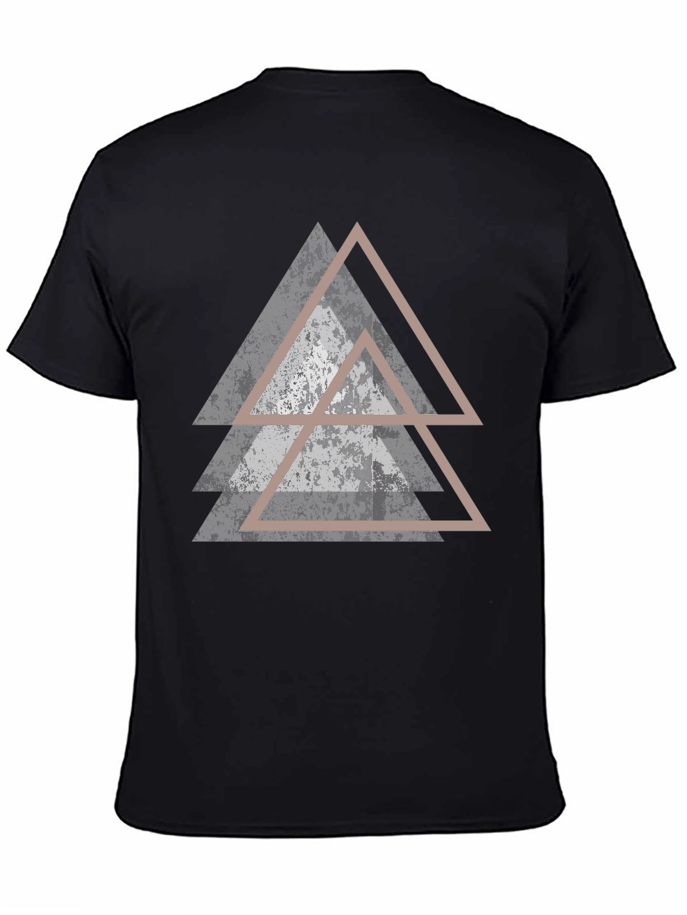 Geometric Triangle Graphic Black T-Shirt