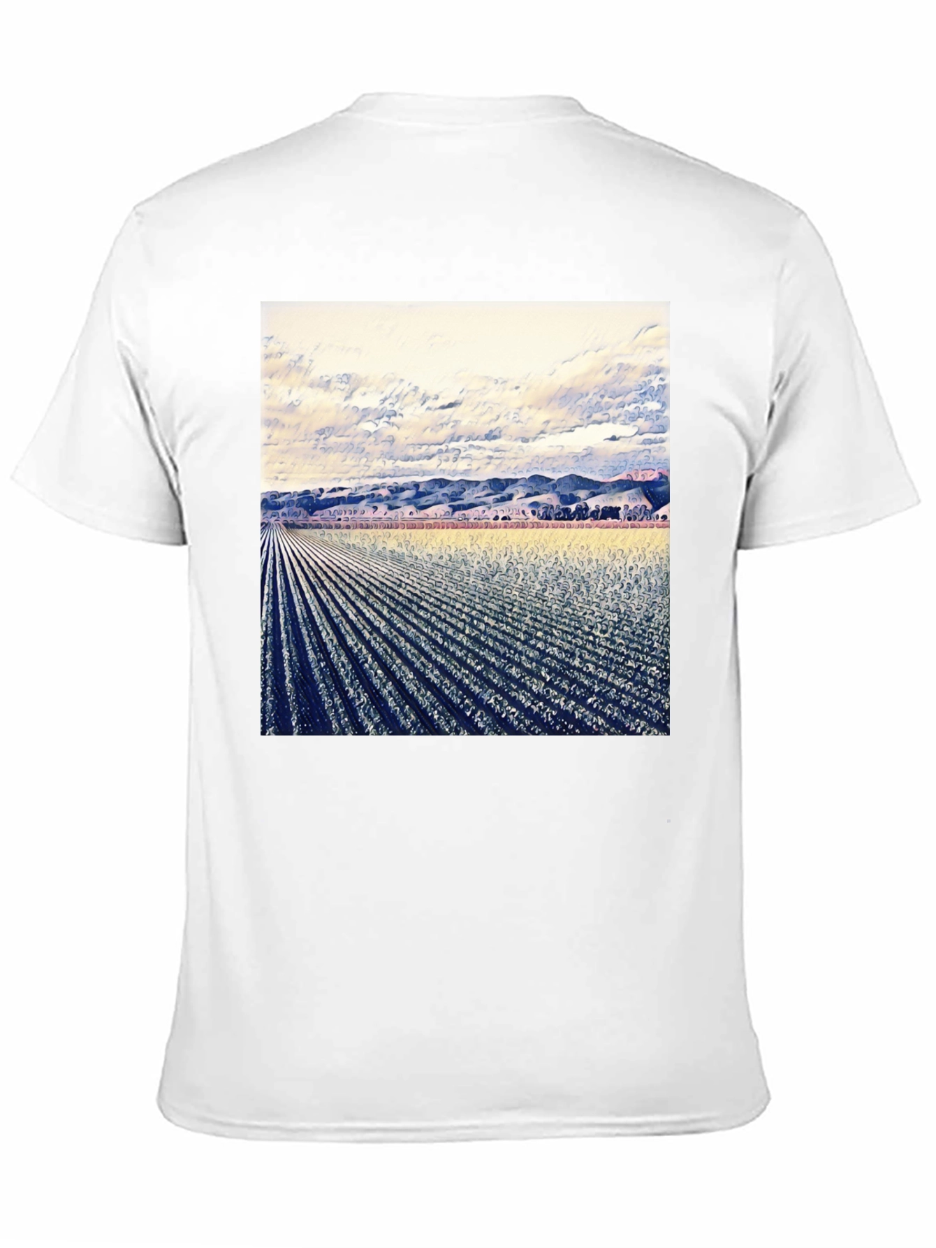 Artistic Field Print Black T-Shirt