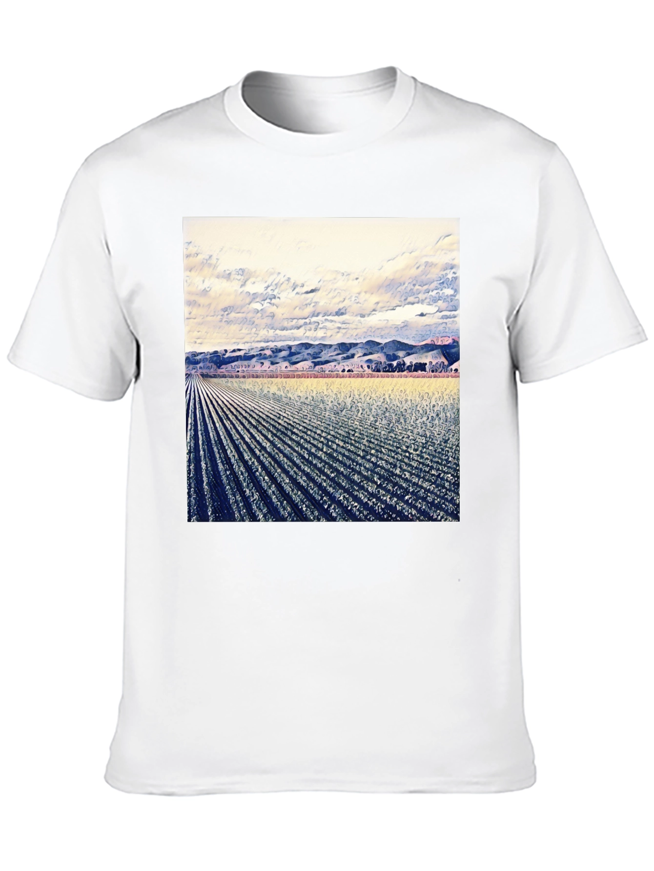 Artistic Field Print Black T-Shirt