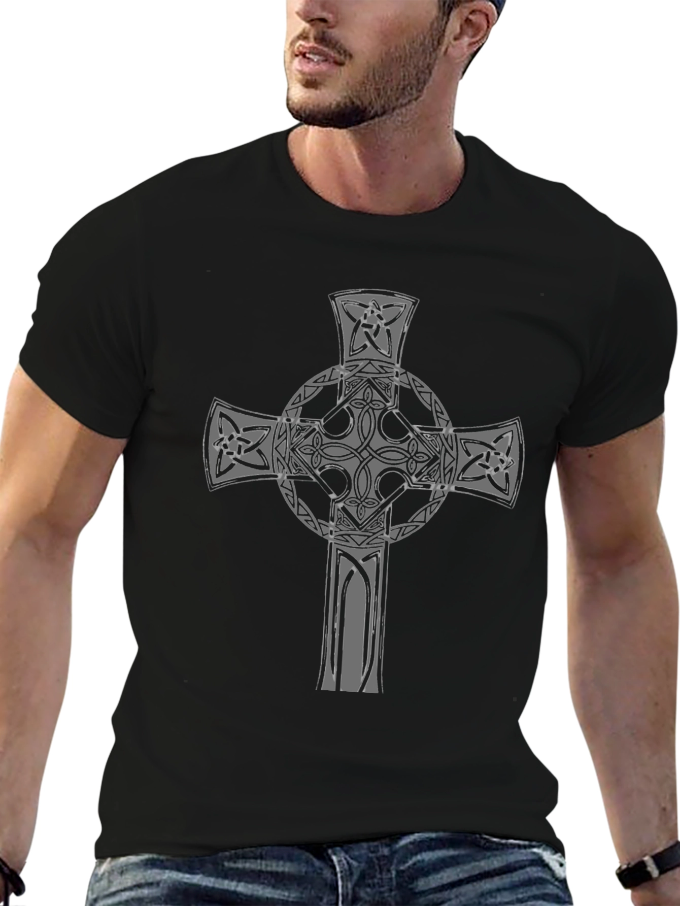 Celtic Cross Graphic Tee - Black T-Shirt