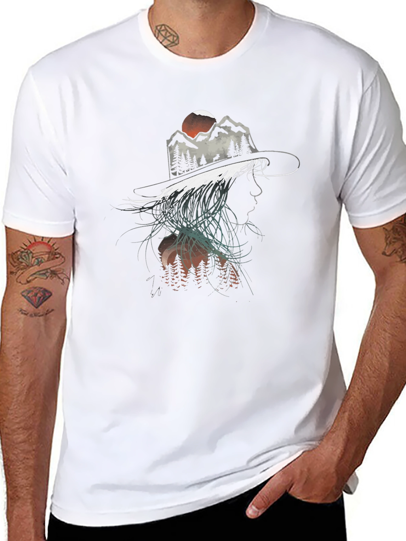 Mountain Silhouette Graphic Tee - Unisex Black T-Shirt
